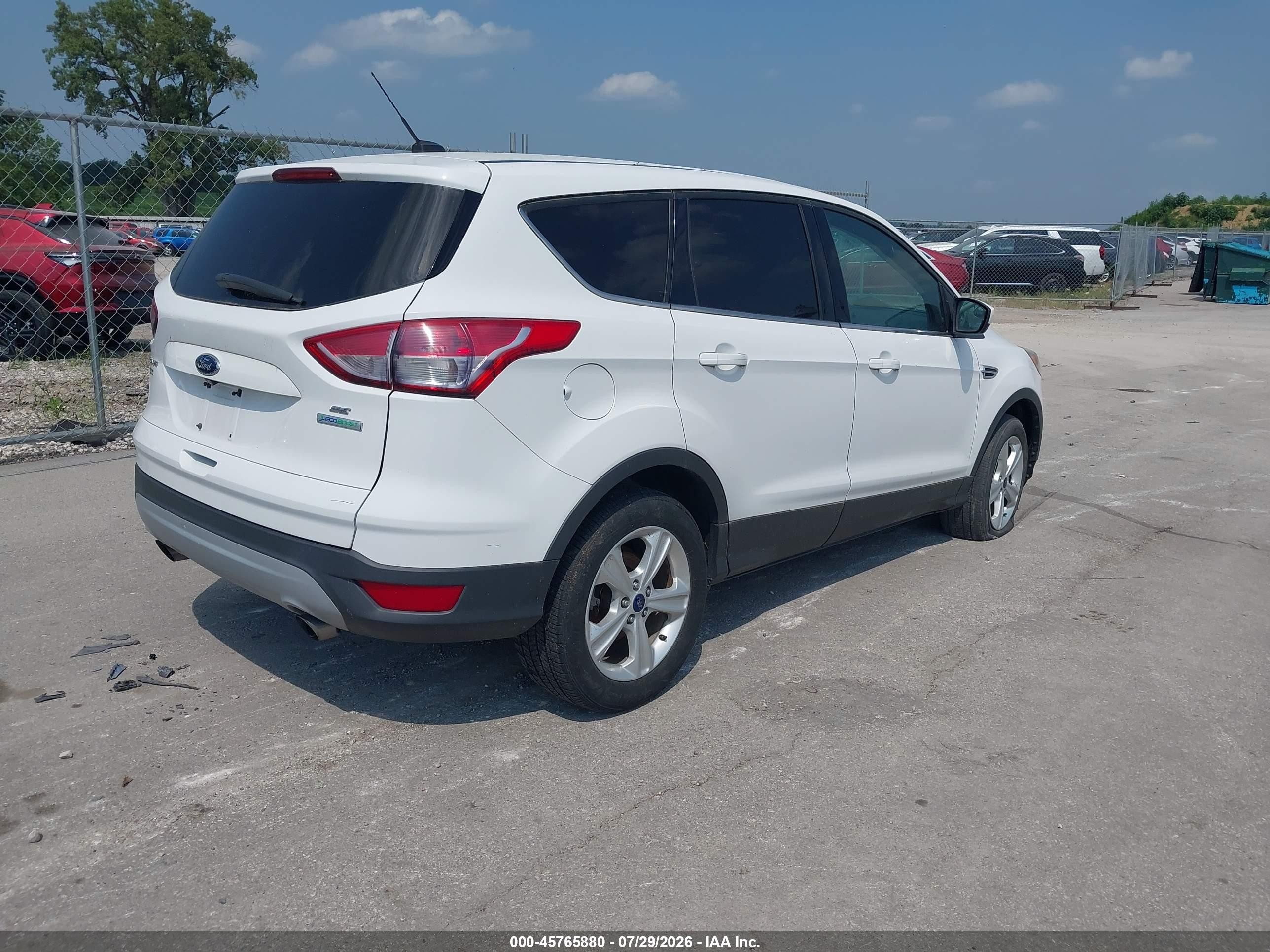 2014 Ford Escape Se White vin: 1FMCU0GX2EUD24633