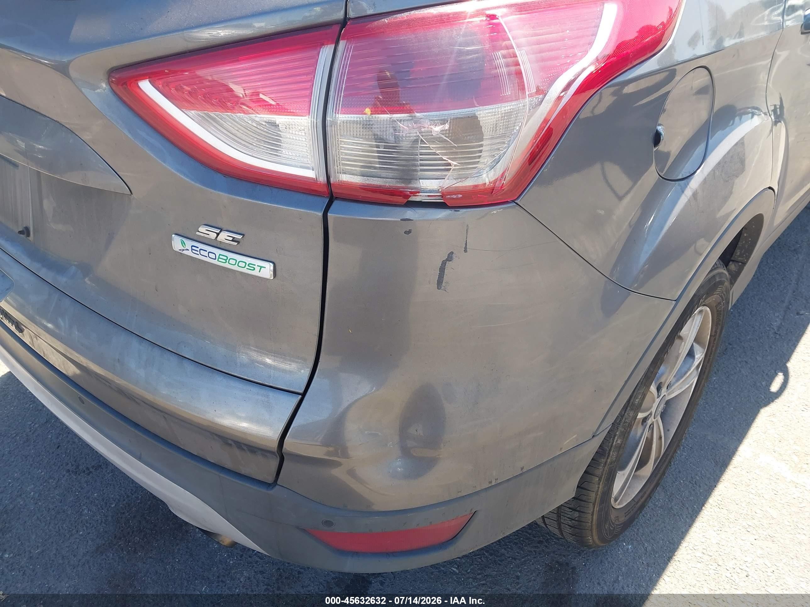 2014 Ford Escape Se Gray vin: 1FMCU0GX2EUE25798
