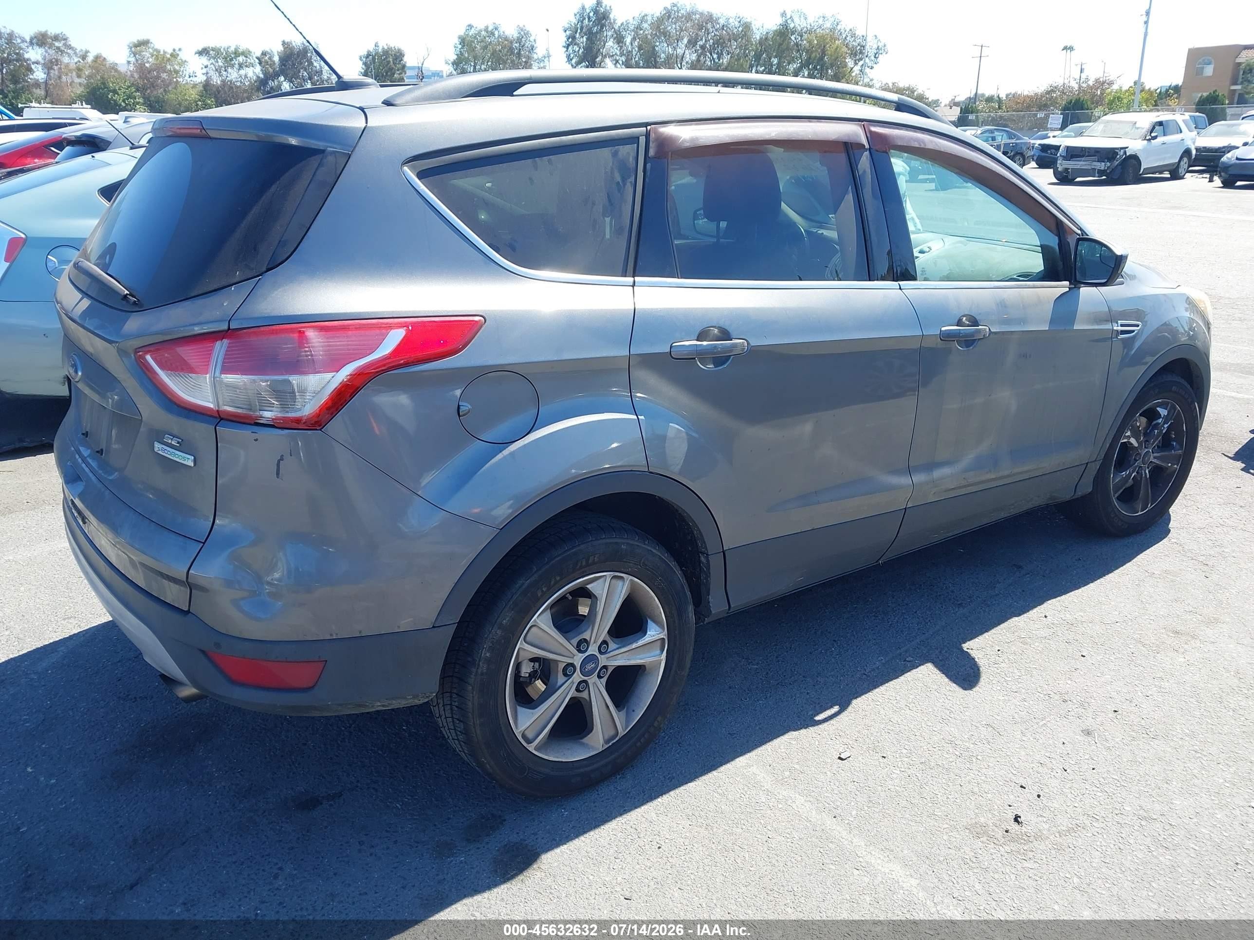2014 Ford Escape Se Gray vin: 1FMCU0GX2EUE25798