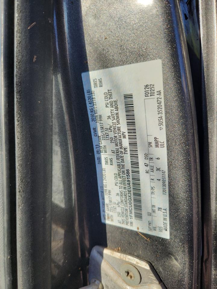 2014 Ford Escape Se Gray vin: 1FMCU0GX3EUA91586