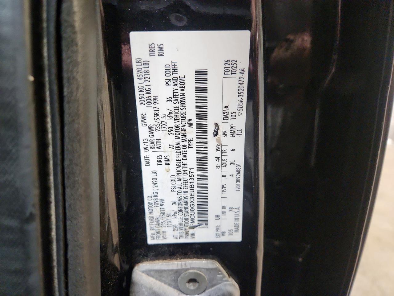 2014 Ford Escape Se Black vin: 1FMCU0GX3EUB13571