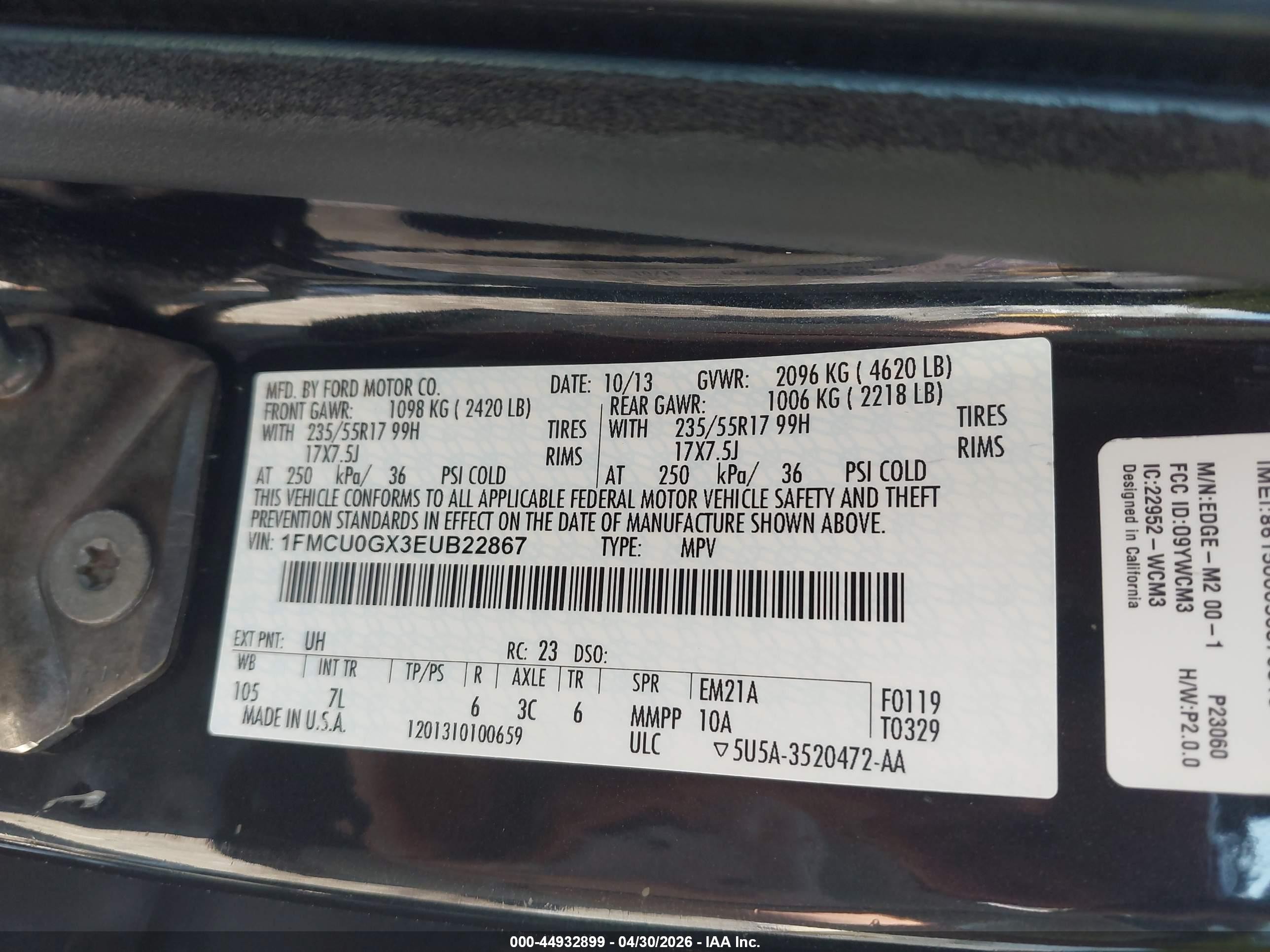 2014 Ford Escape Se Черный vin: 1FMCU0GX3EUB22867