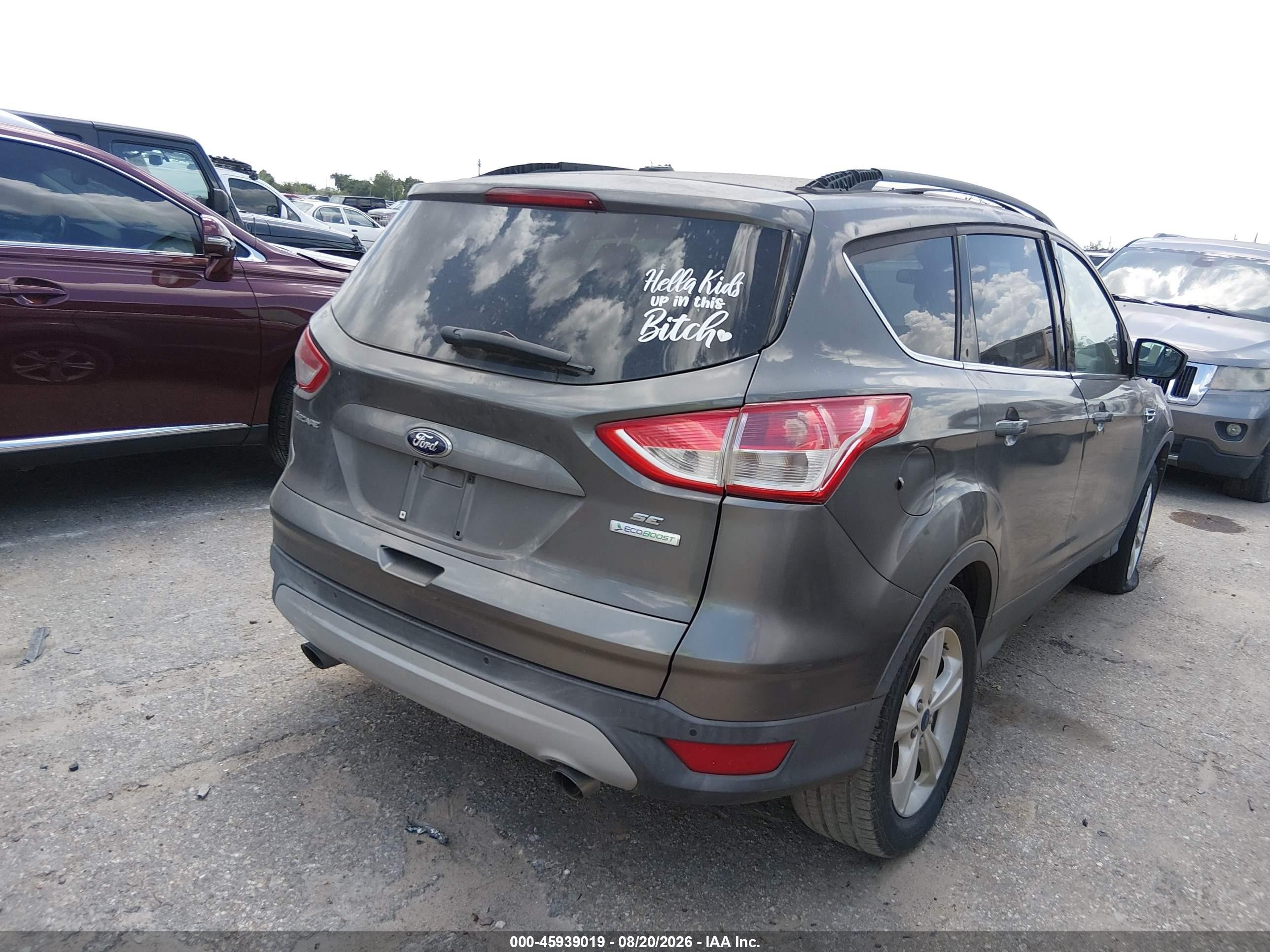 2014 Ford Escape Se Gray vin: 1FMCU0GX3EUB84642