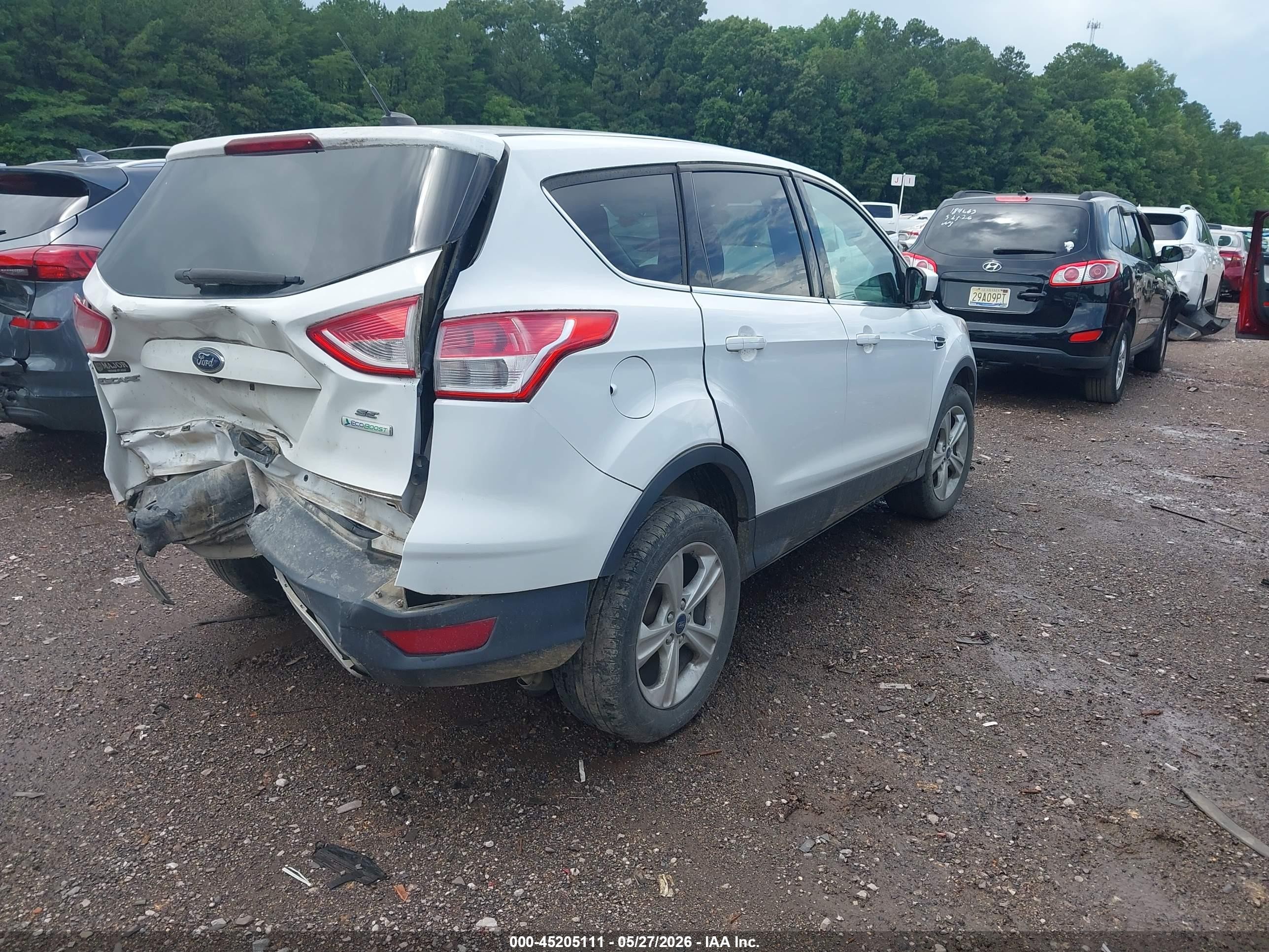 2014 Ford Escape Se White vin: 1FMCU0GX3EUD06075