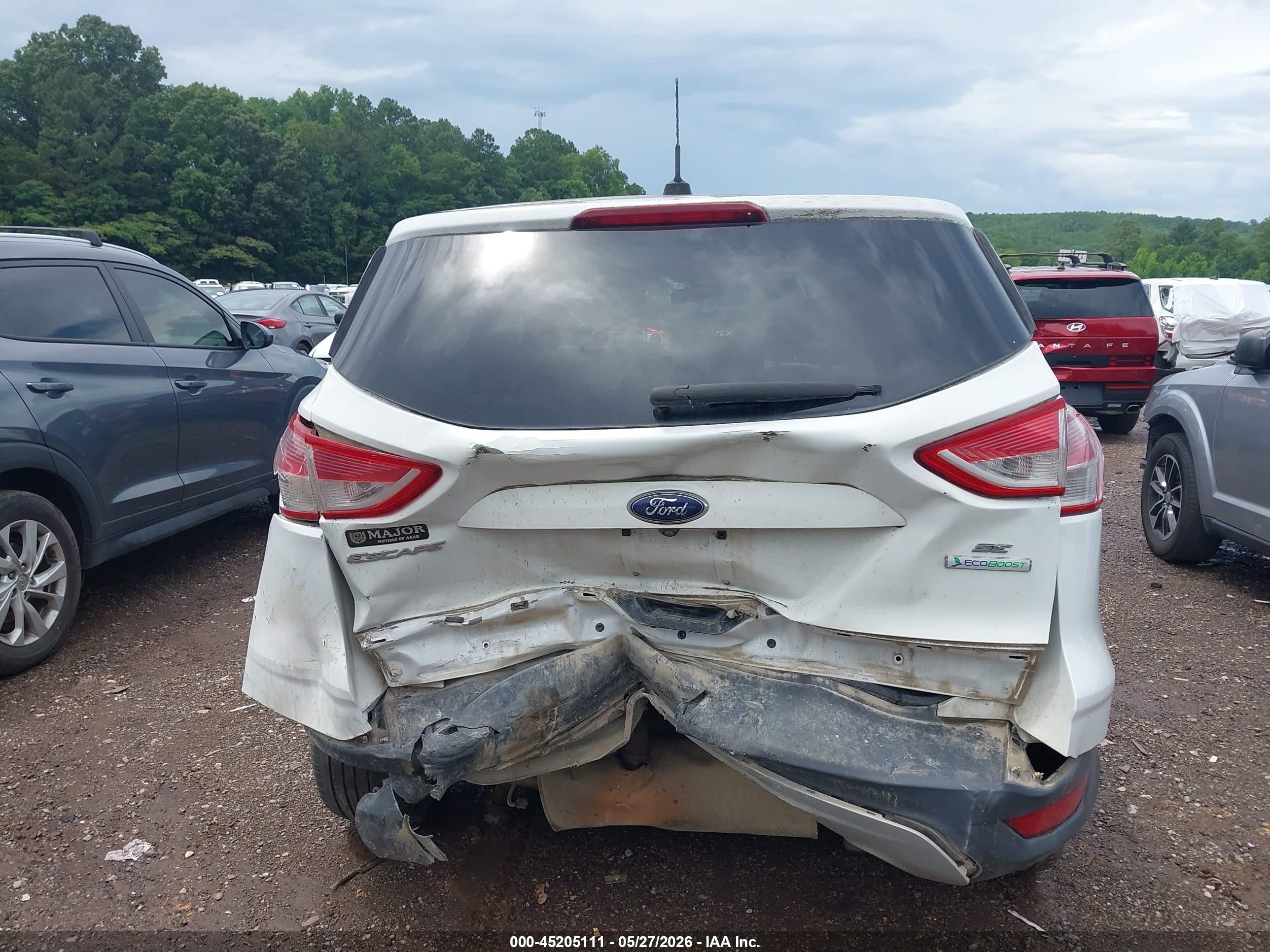 2014 Ford Escape Se White vin: 1FMCU0GX3EUD06075