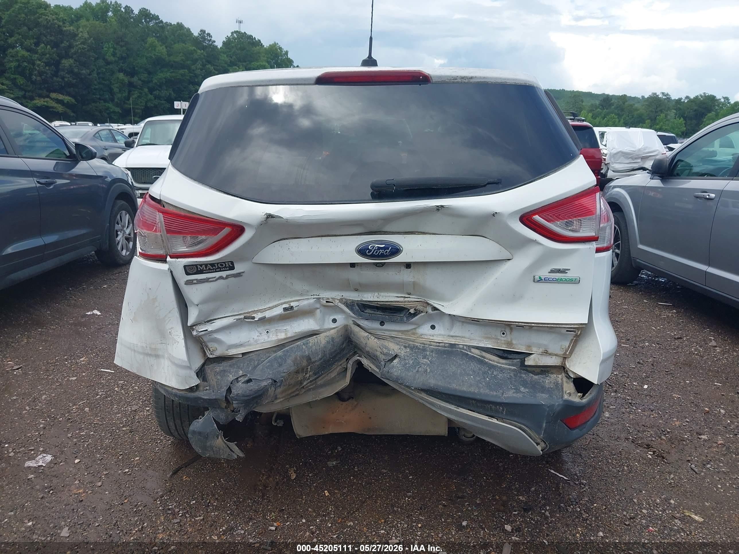 2014 Ford Escape Se White vin: 1FMCU0GX3EUD06075