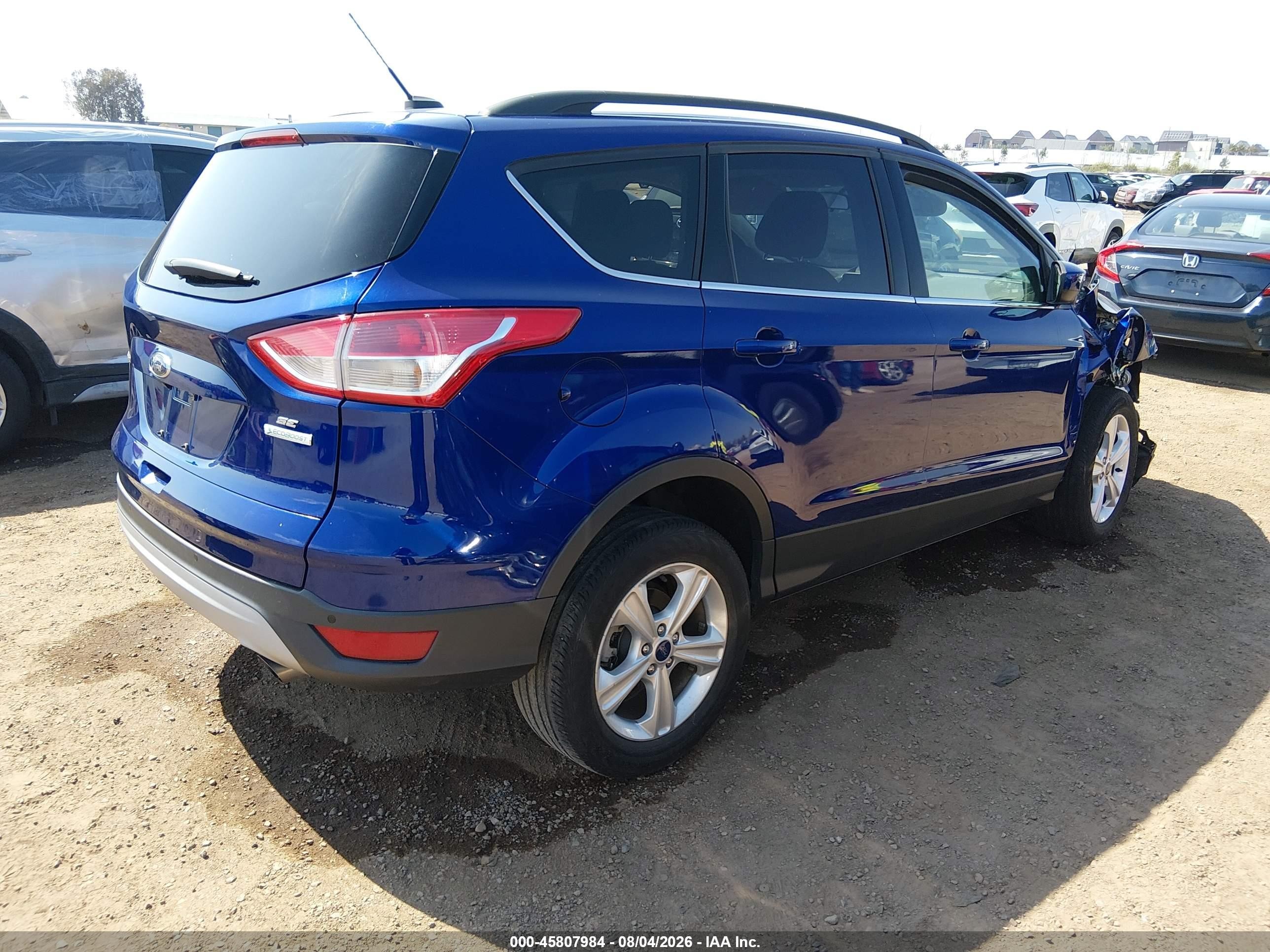 2015 Ford Escape Se Blue vin: 1FMCU0GX3FUA08921