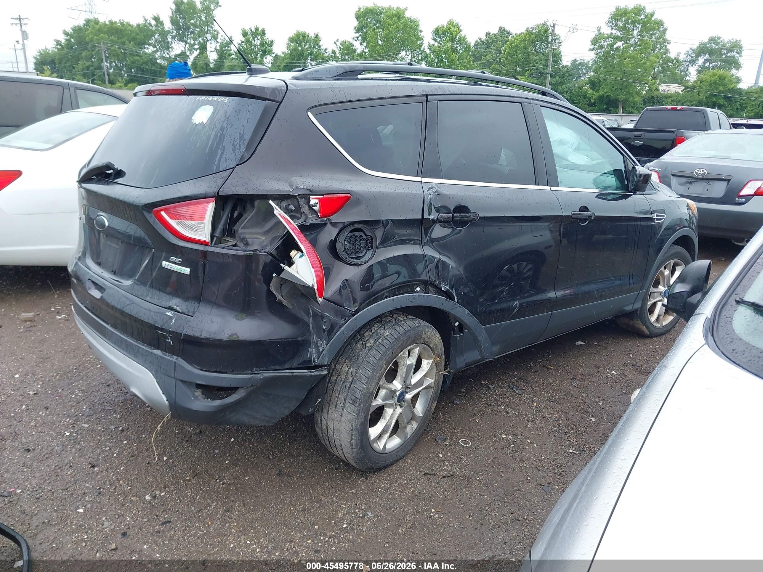 2013 Ford Escape Se Черный vin: 1FMCU0GX4DUB69937
