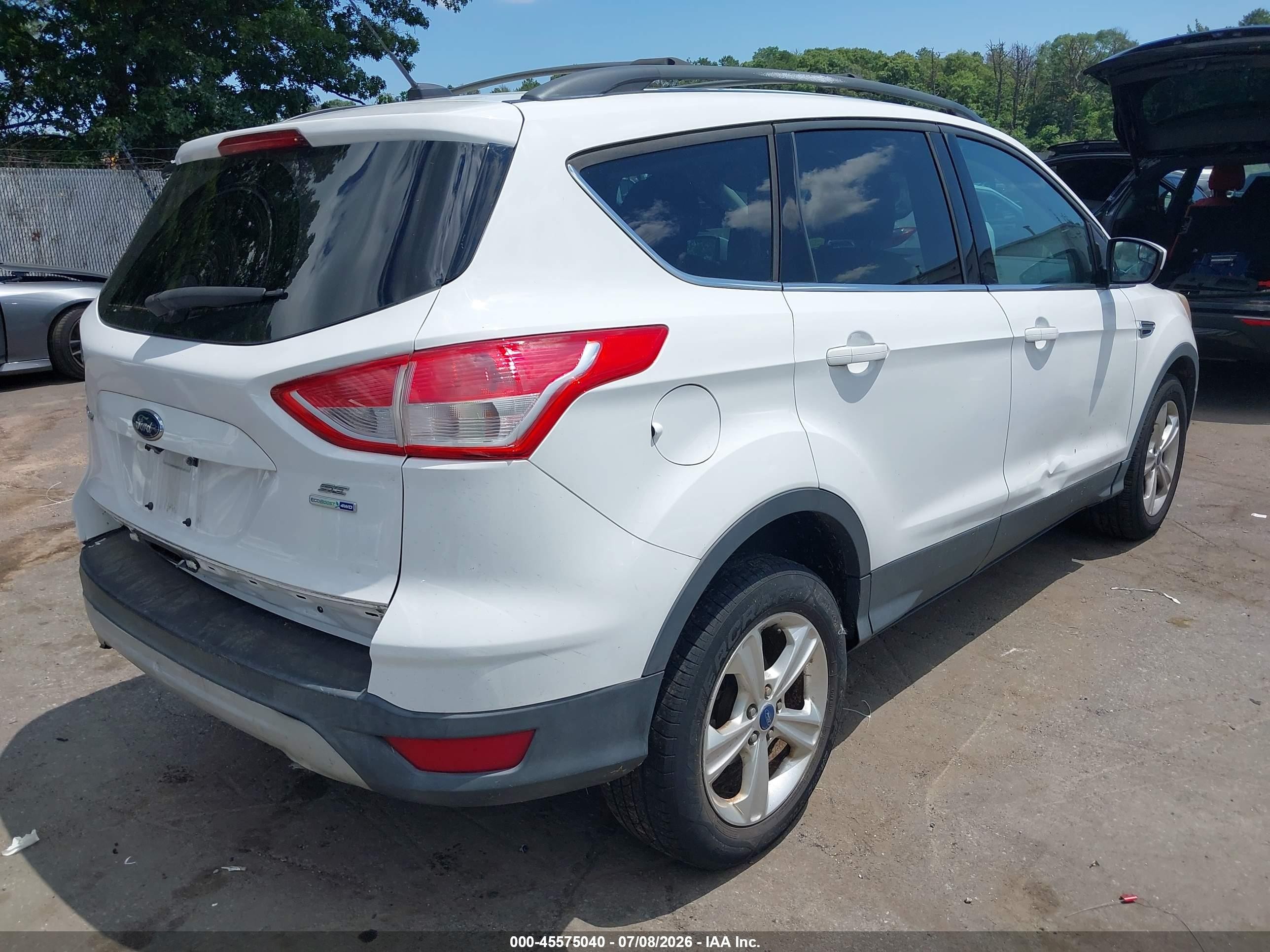 2013 Ford Escape Se White vin: 1FMCU0GX4DUC67821