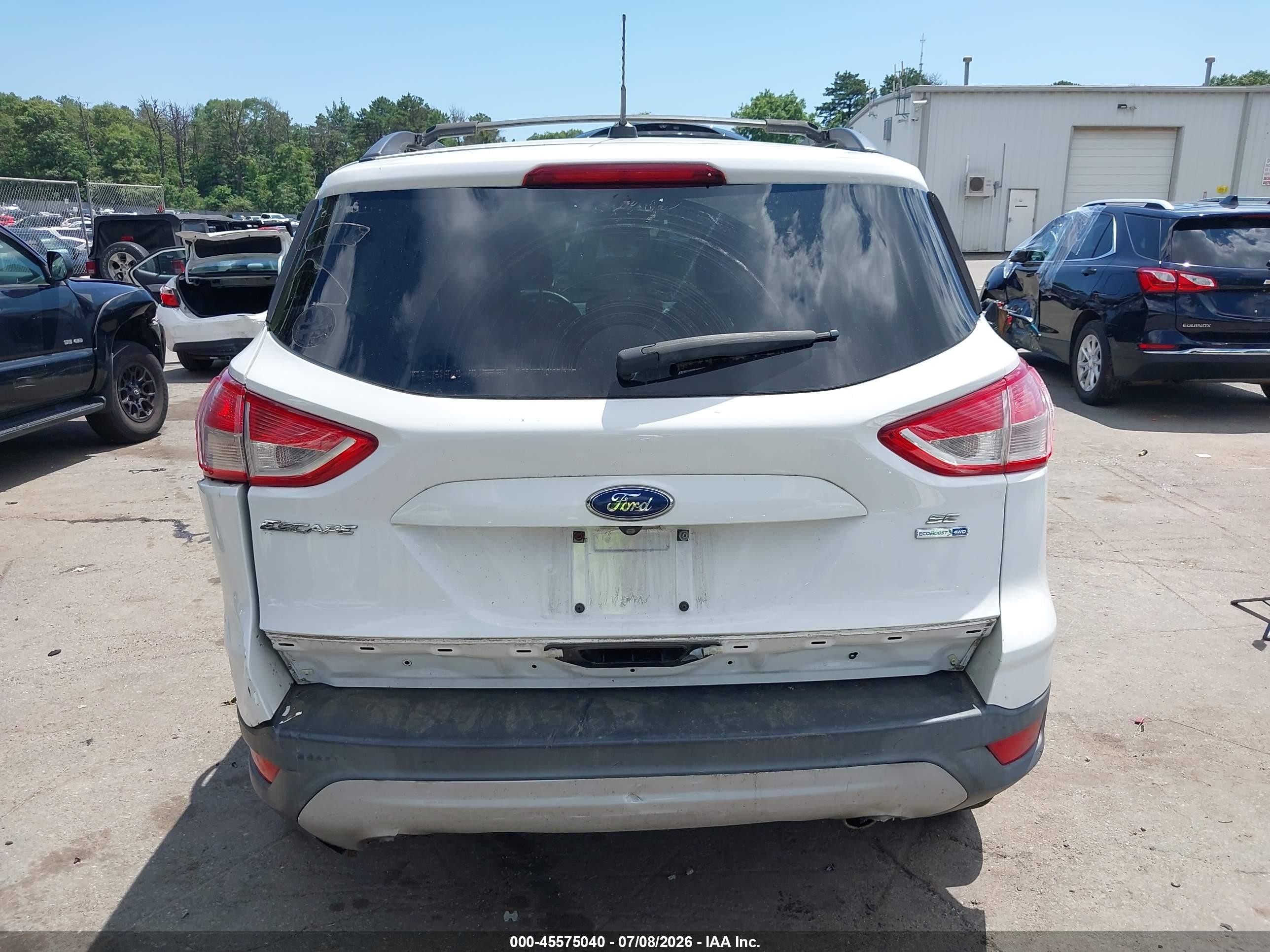 2013 Ford Escape Se White vin: 1FMCU0GX4DUC67821