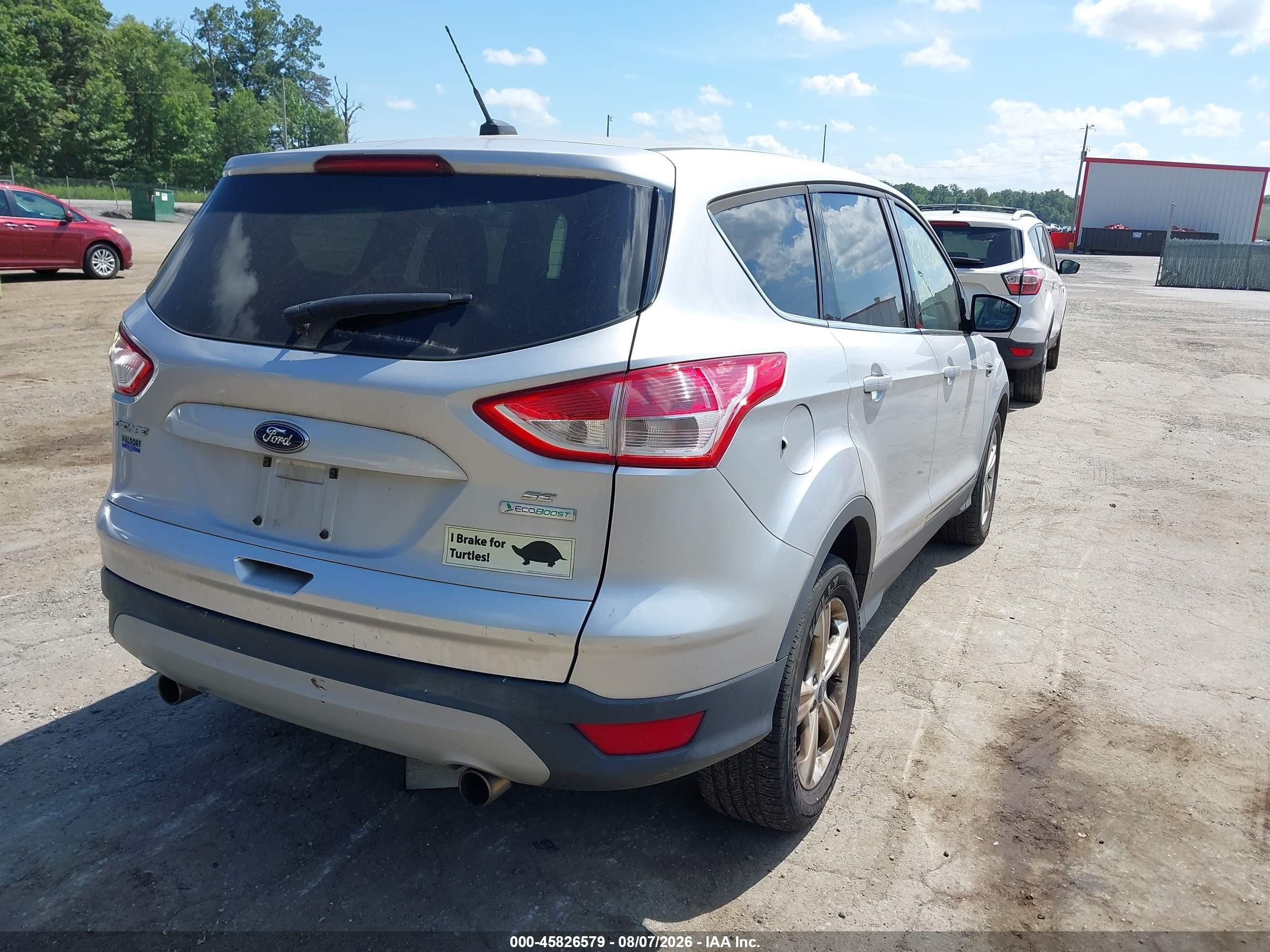 2013 Ford Escape Se Silver vin: 1FMCU0GX4DUC91603