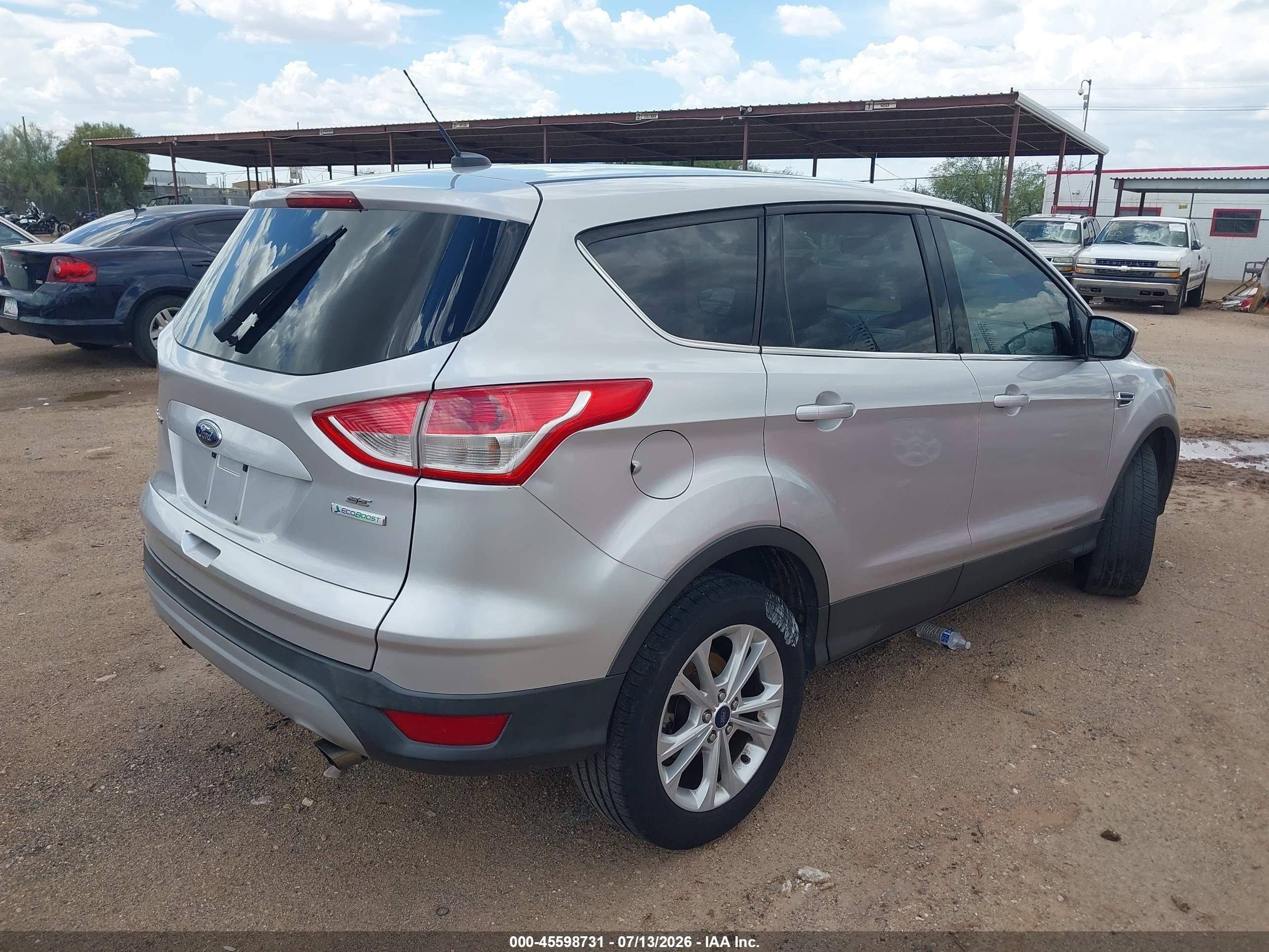 2013 Ford Escape Se Silver vin: 1FMCU0GX4DUD51556