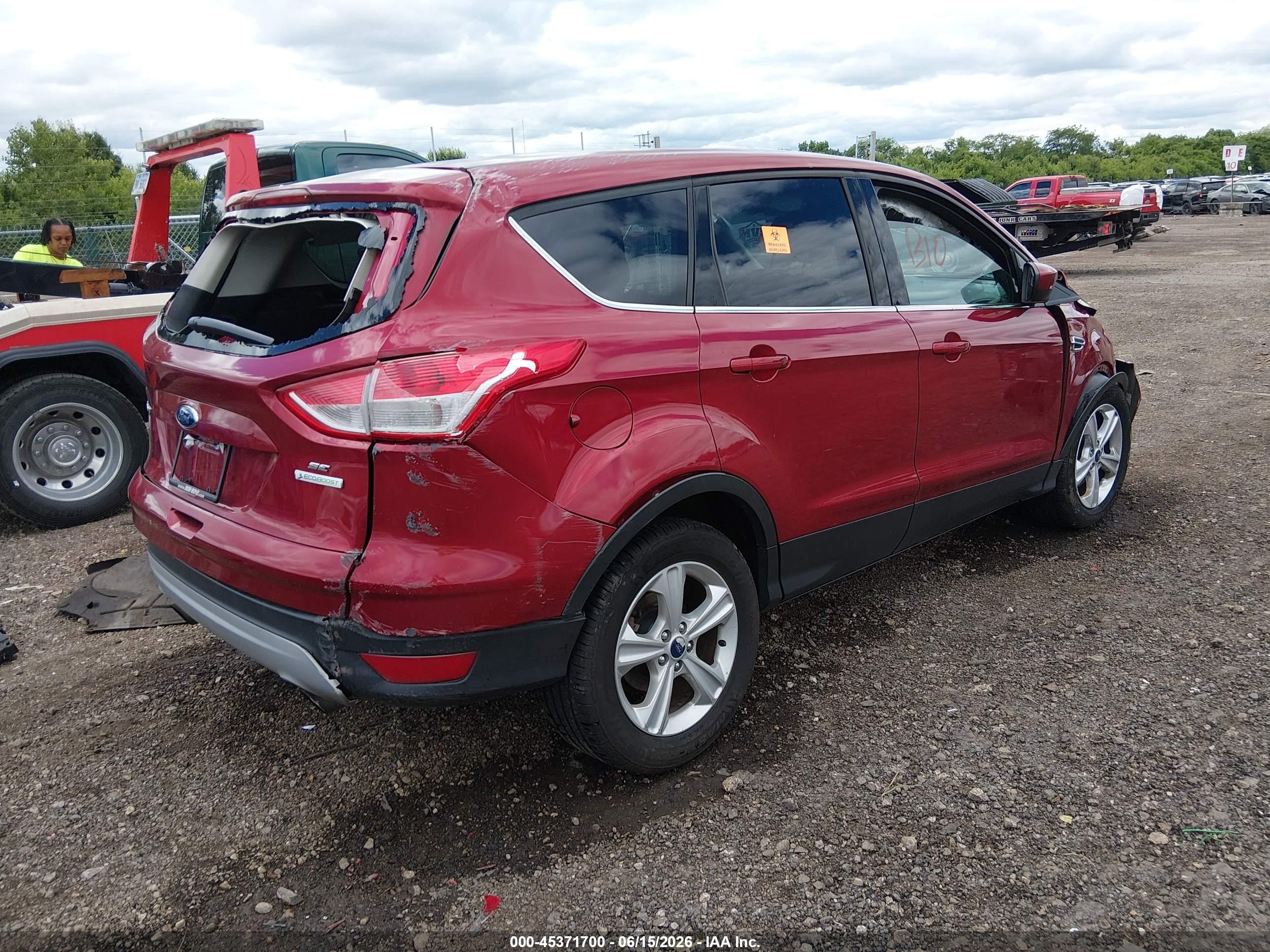 2015 Ford Escape Se Red vin: 1FMCU0GX4FUC34210
