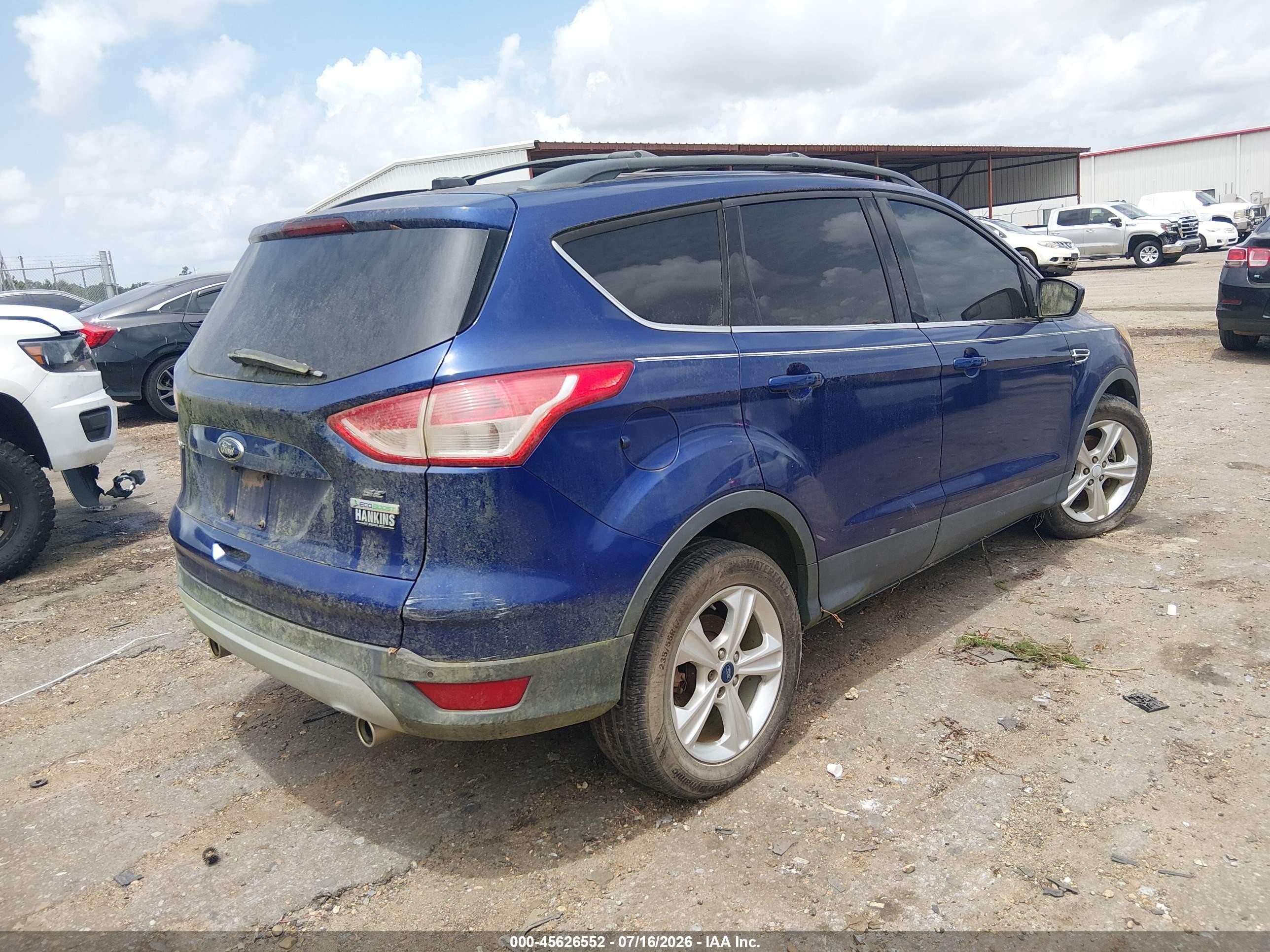 2013 Ford Escape Se Синий vin: 1FMCU0GX5DUB47221