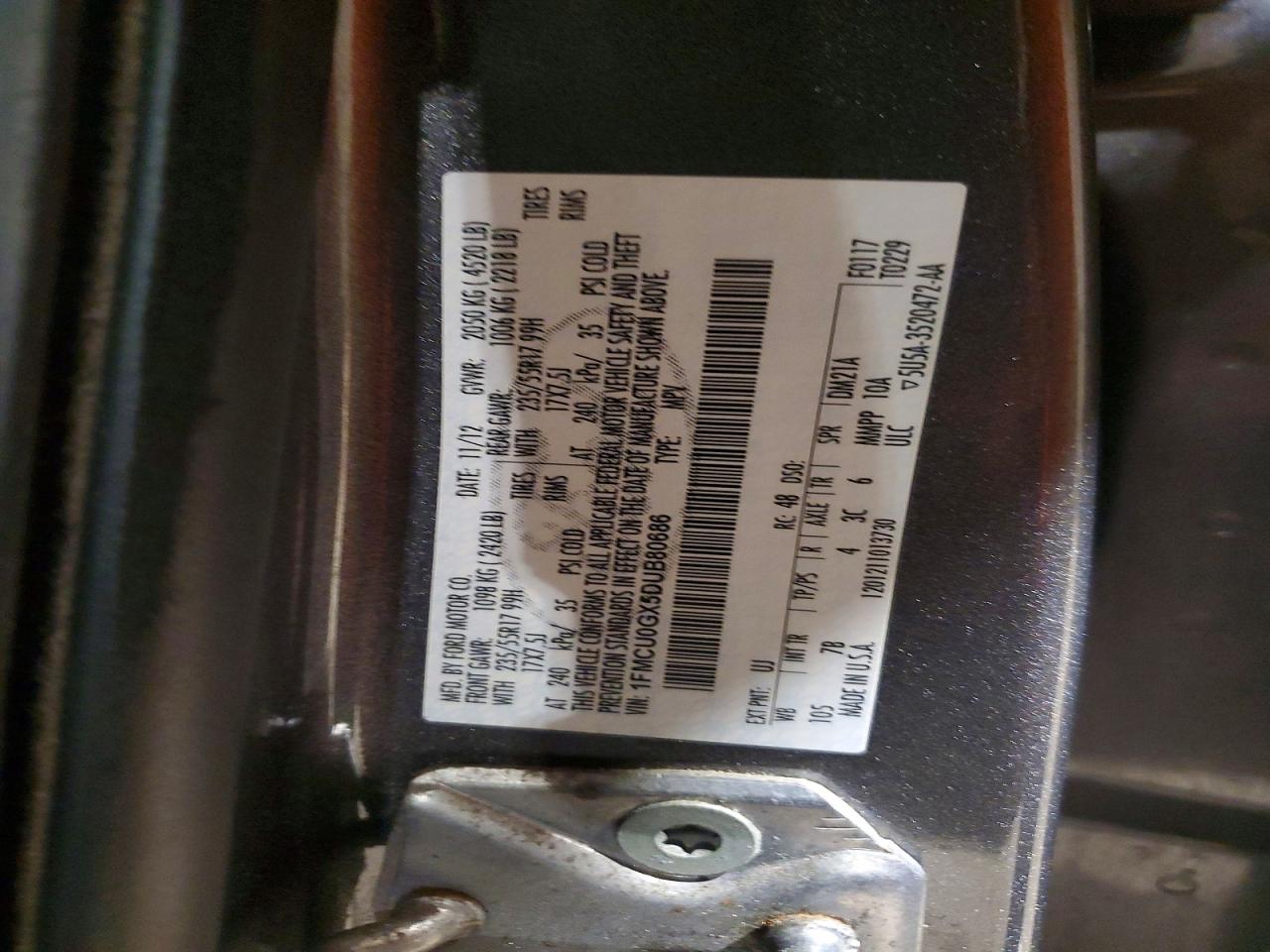 2013 Ford Escape Se Серебряный vin: 1FMCU0GX5DUB80686