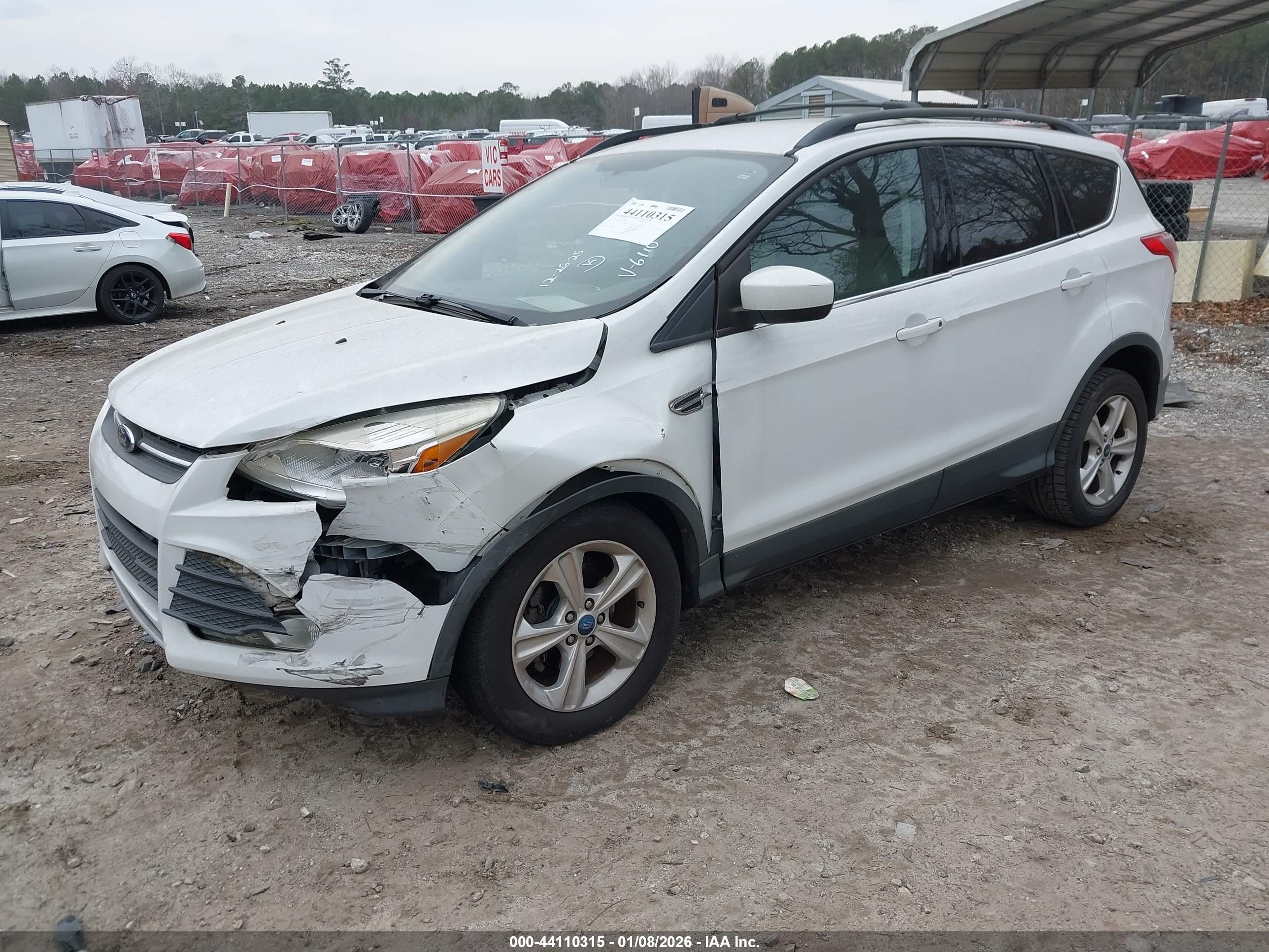 2013 Ford Escape Se White vin: 1FMCU0GX5DUC76110