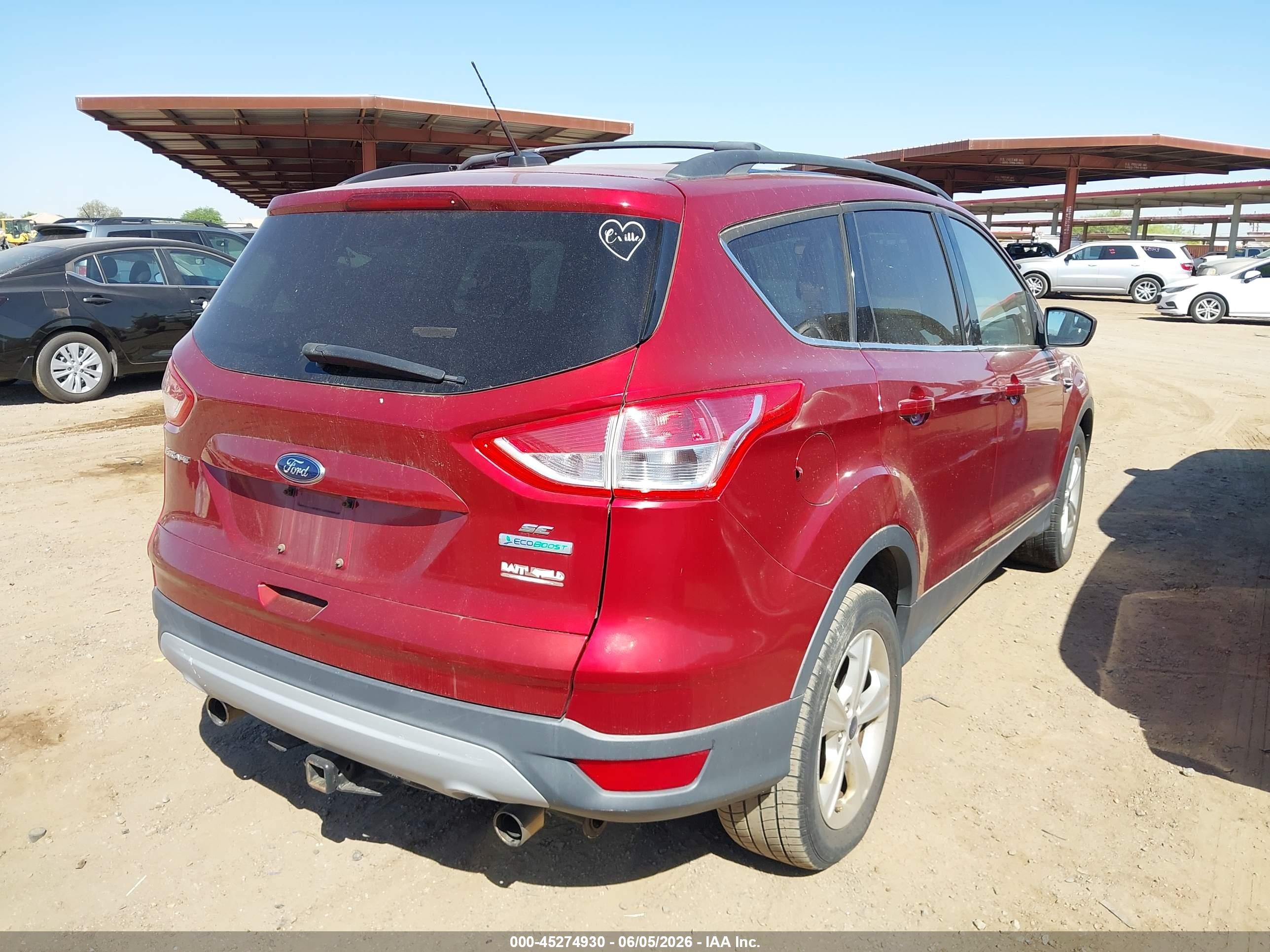 2013 Ford Escape Se Red vin: 1FMCU0GX5DUD33499