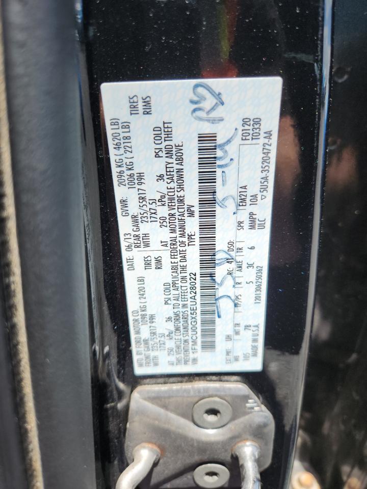 2014 Ford Escape Se Black vin: 1FMCU0GX5EUA28022