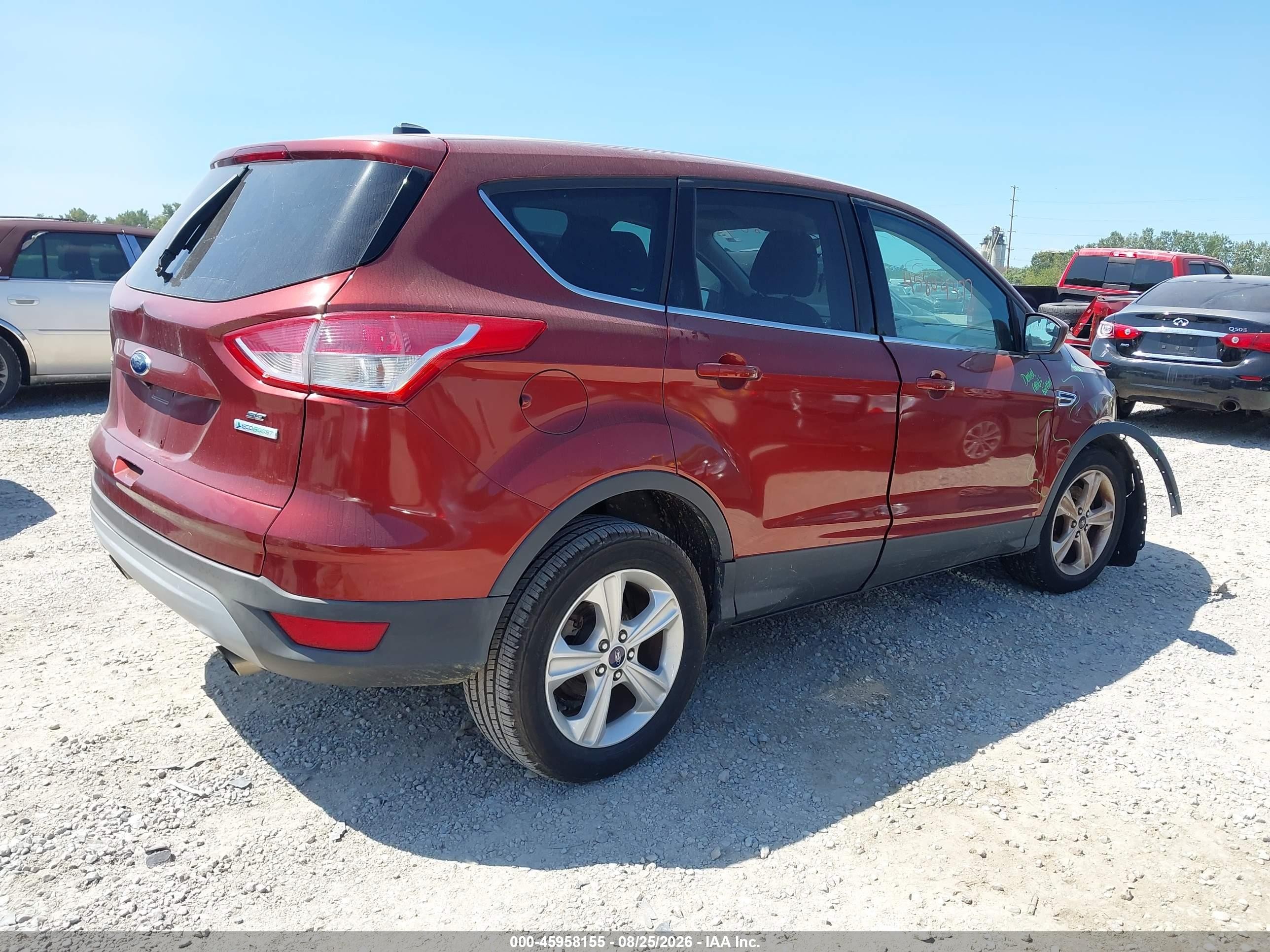 2014 Ford Escape Se Red vin: 1FMCU0GX5EUA37187