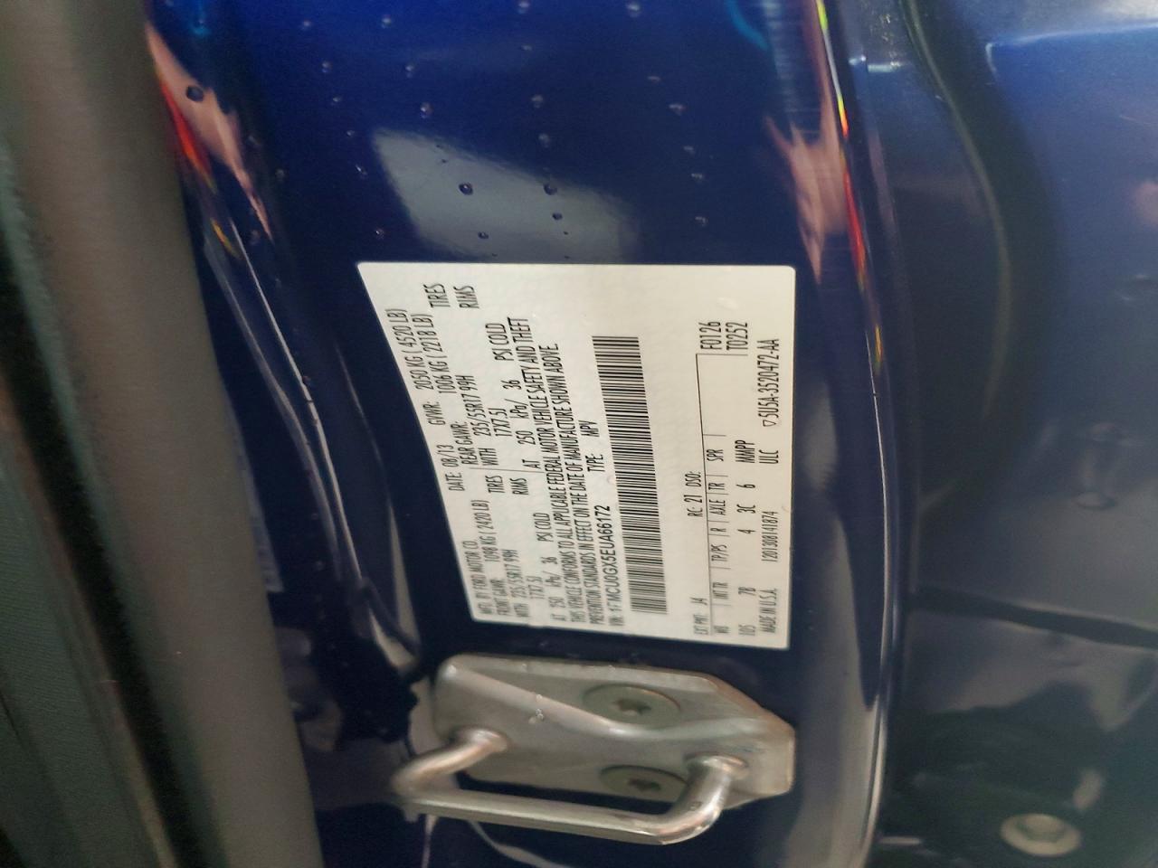 2014 Ford Escape Se Blue vin: 1FMCU0GX5EUA66172