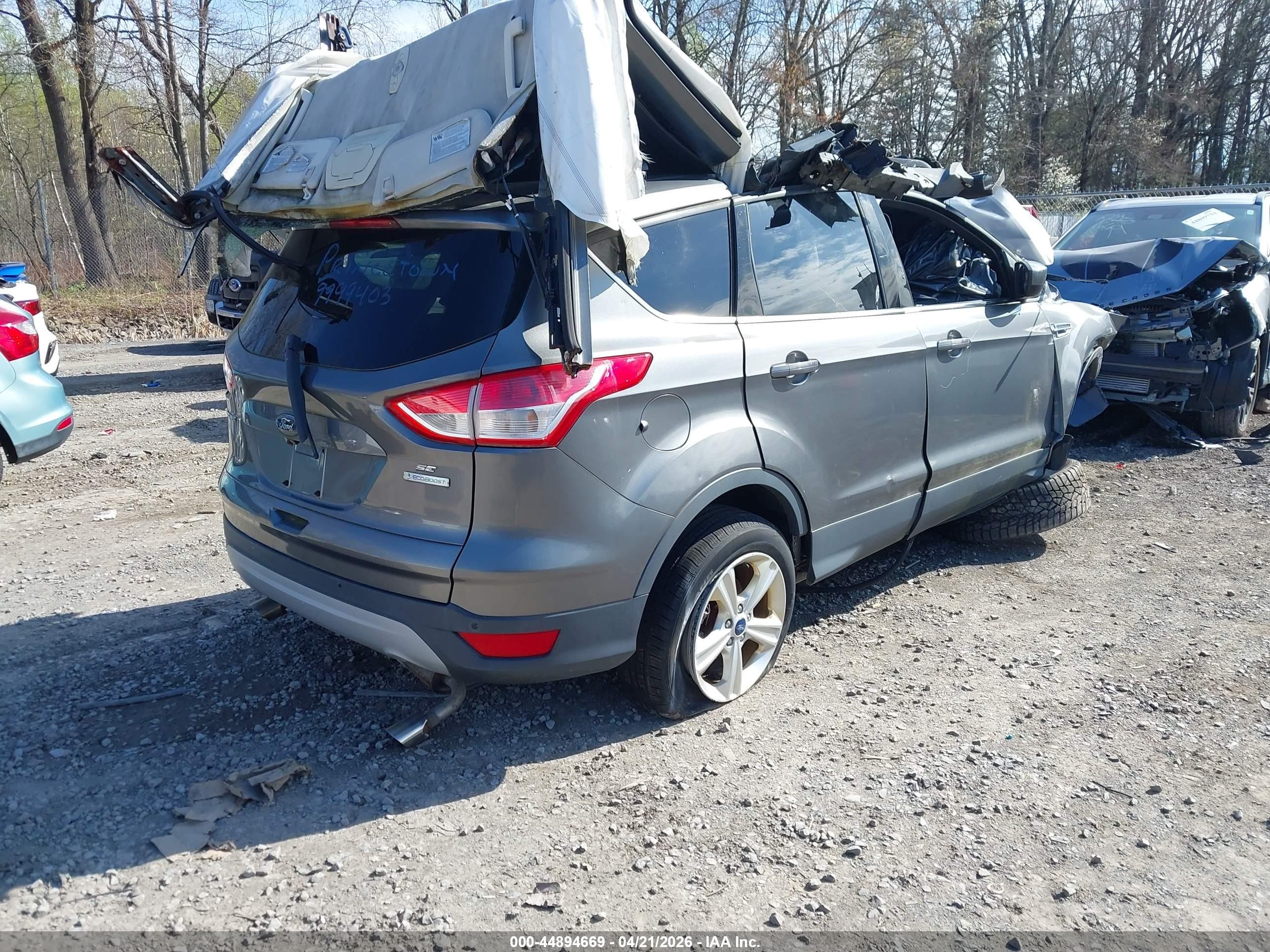 2014 Ford Escape Se Gray vin: 1FMCU0GX5EUC89280