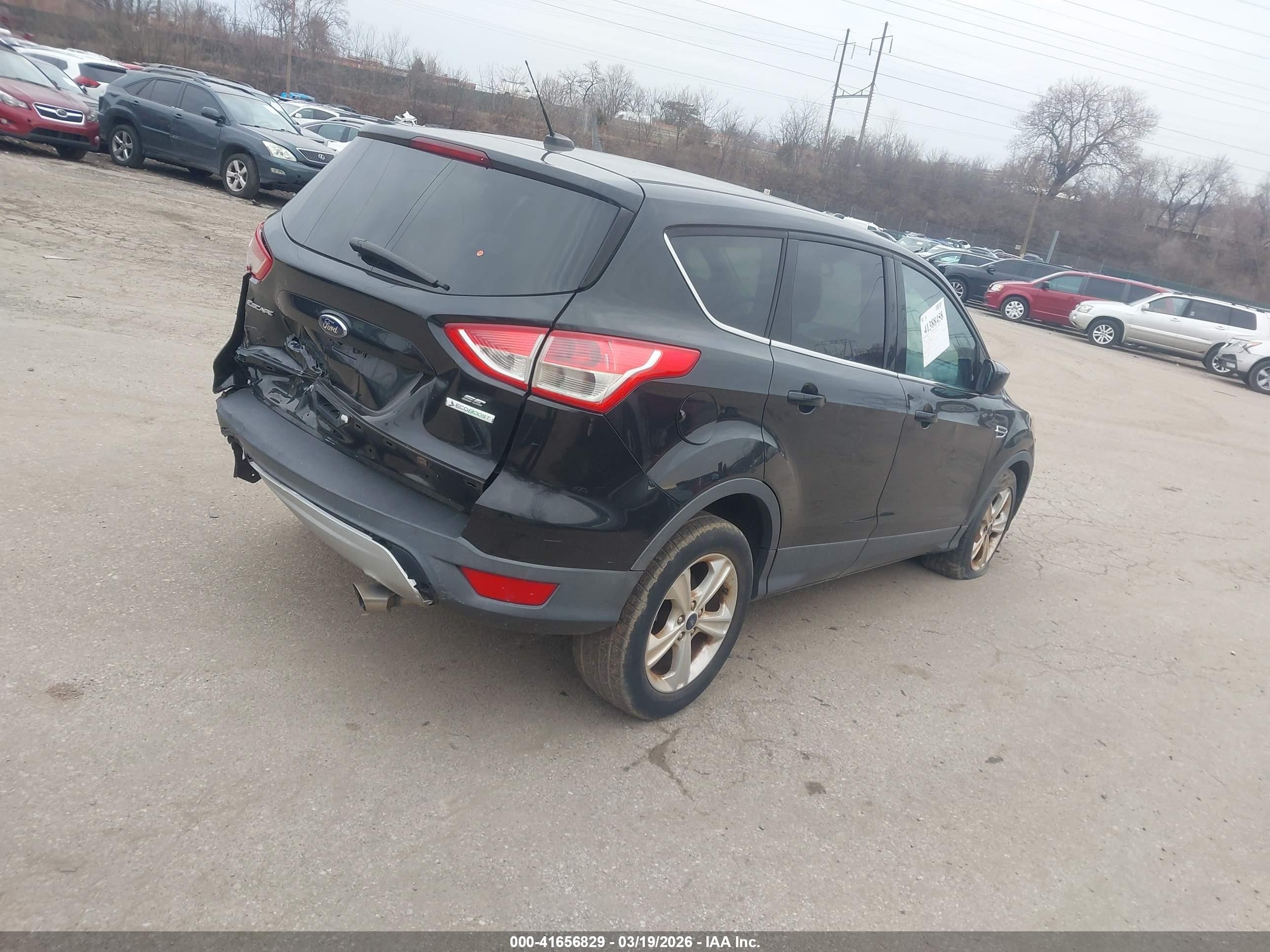 2014 Ford Escape Se Black vin: 1FMCU0GX5EUD52037