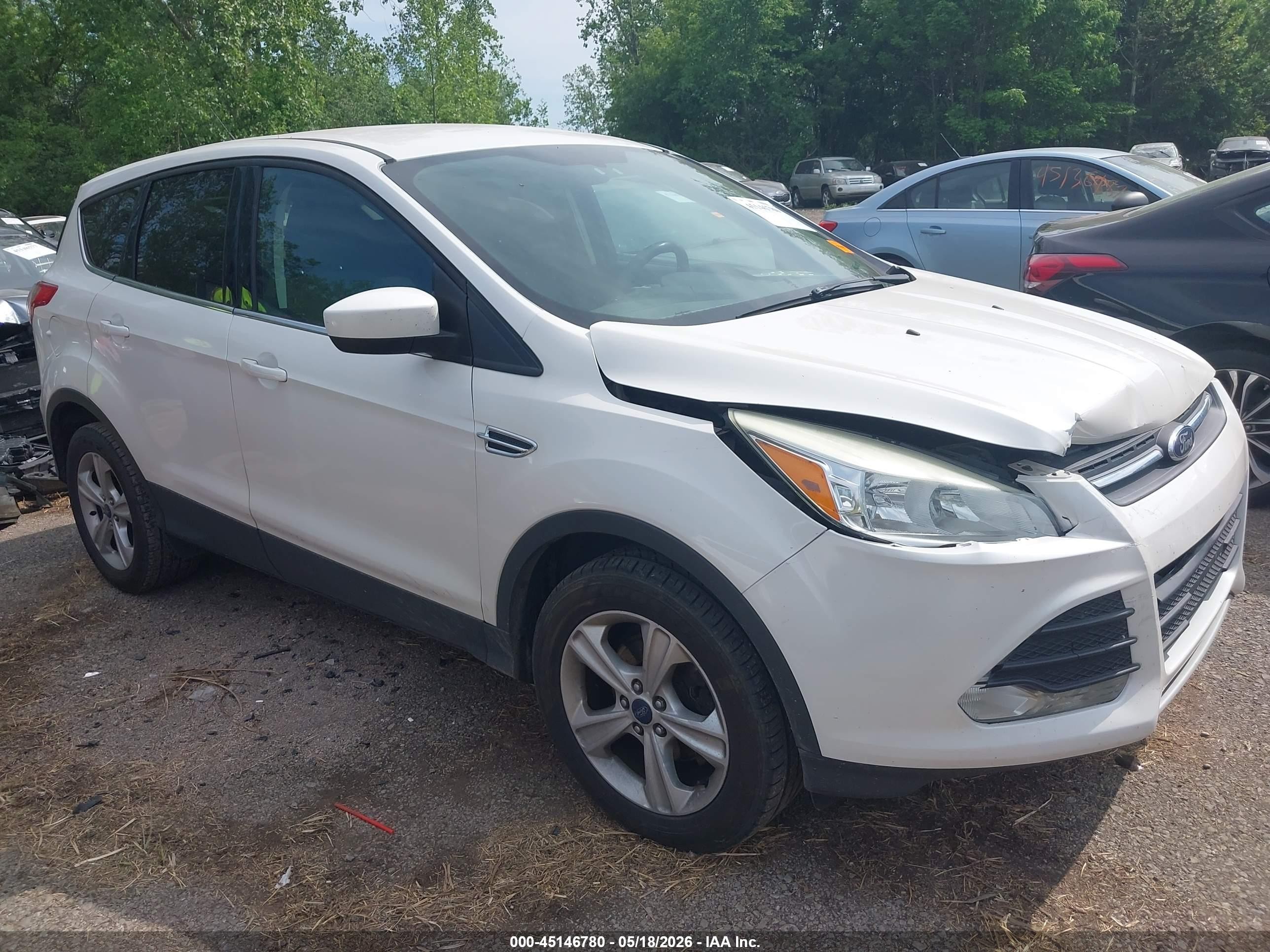 2014 Ford Escape Se White vin: 1FMCU0GX5EUE09093