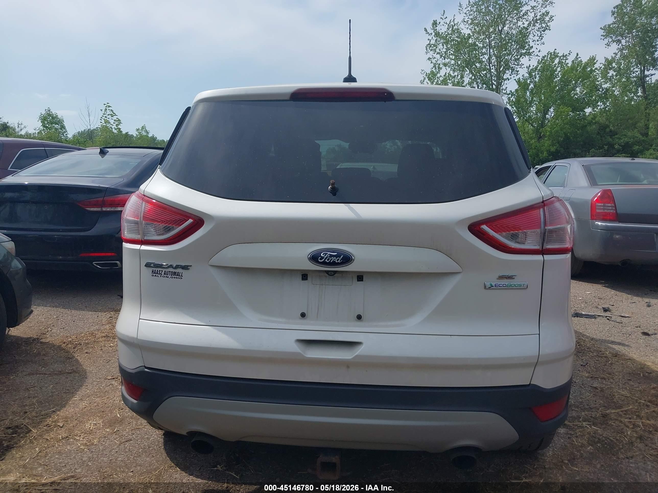 2014 Ford Escape Se White vin: 1FMCU0GX5EUE09093