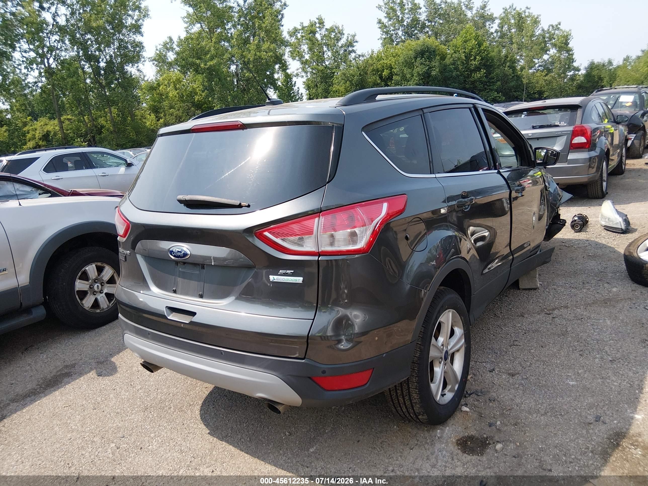 2015 Ford Escape Se Gray vin: 1FMCU0GX5FUA59076