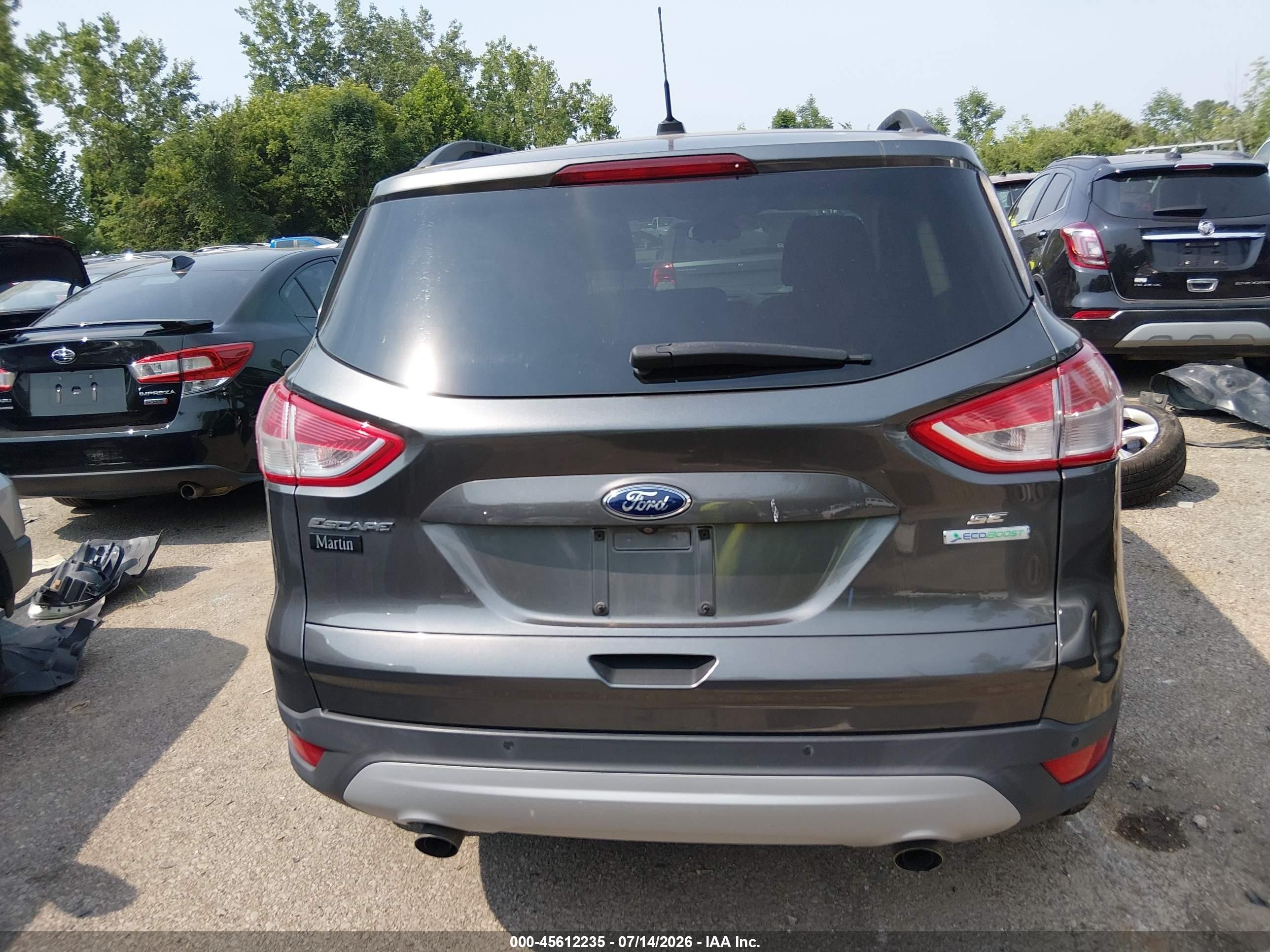2015 Ford Escape Se Gray vin: 1FMCU0GX5FUA59076