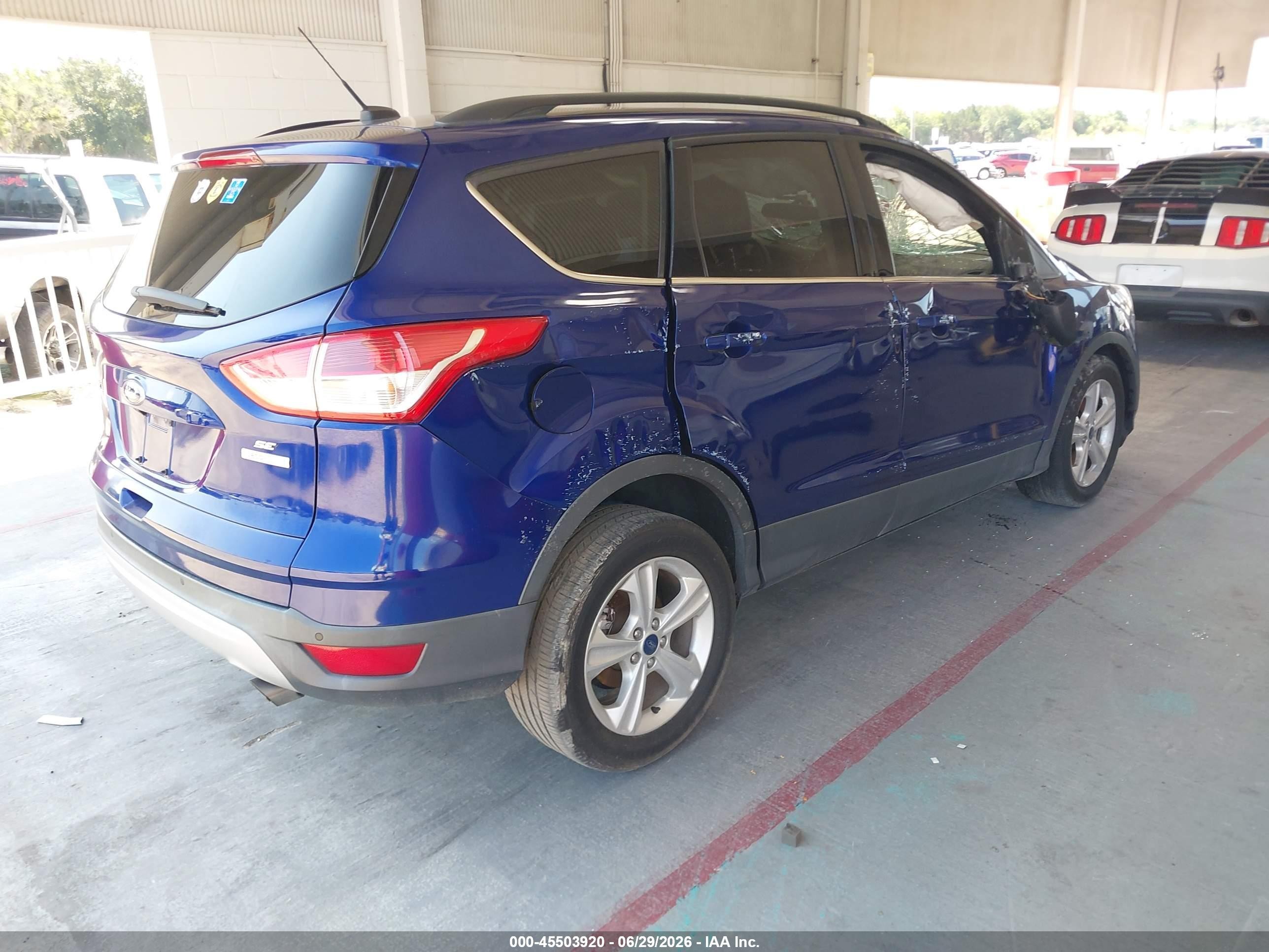 2015 Ford Escape Se Blue vin: 1FMCU0GX5FUB56665