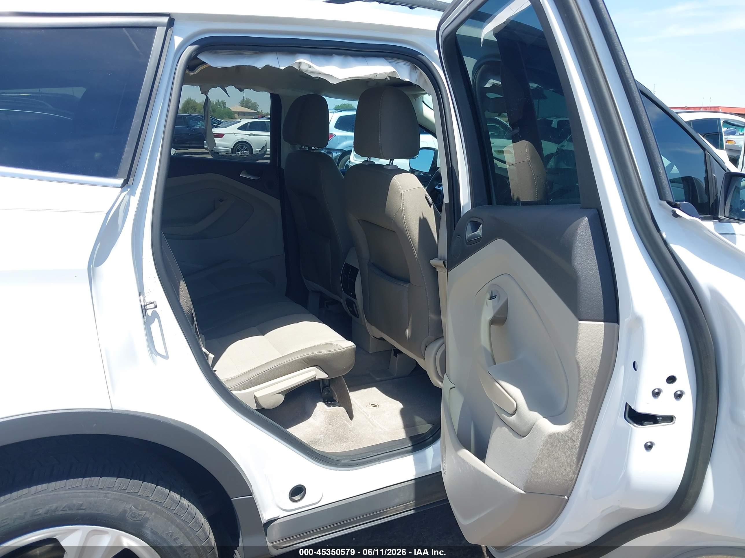 2013 Ford Escape Se White vin: 1FMCU0GX6DUA40551