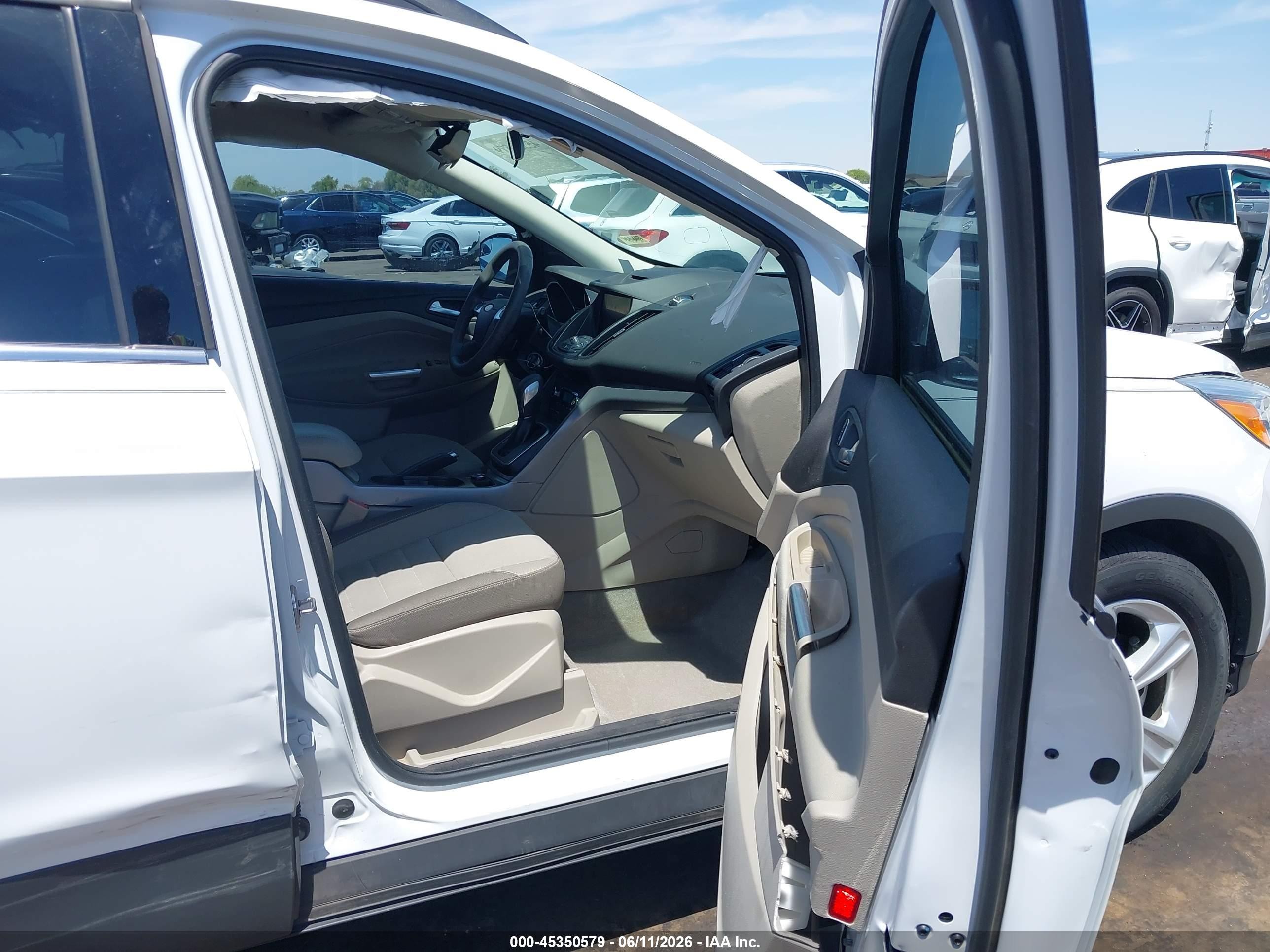 2013 Ford Escape Se White vin: 1FMCU0GX6DUA40551