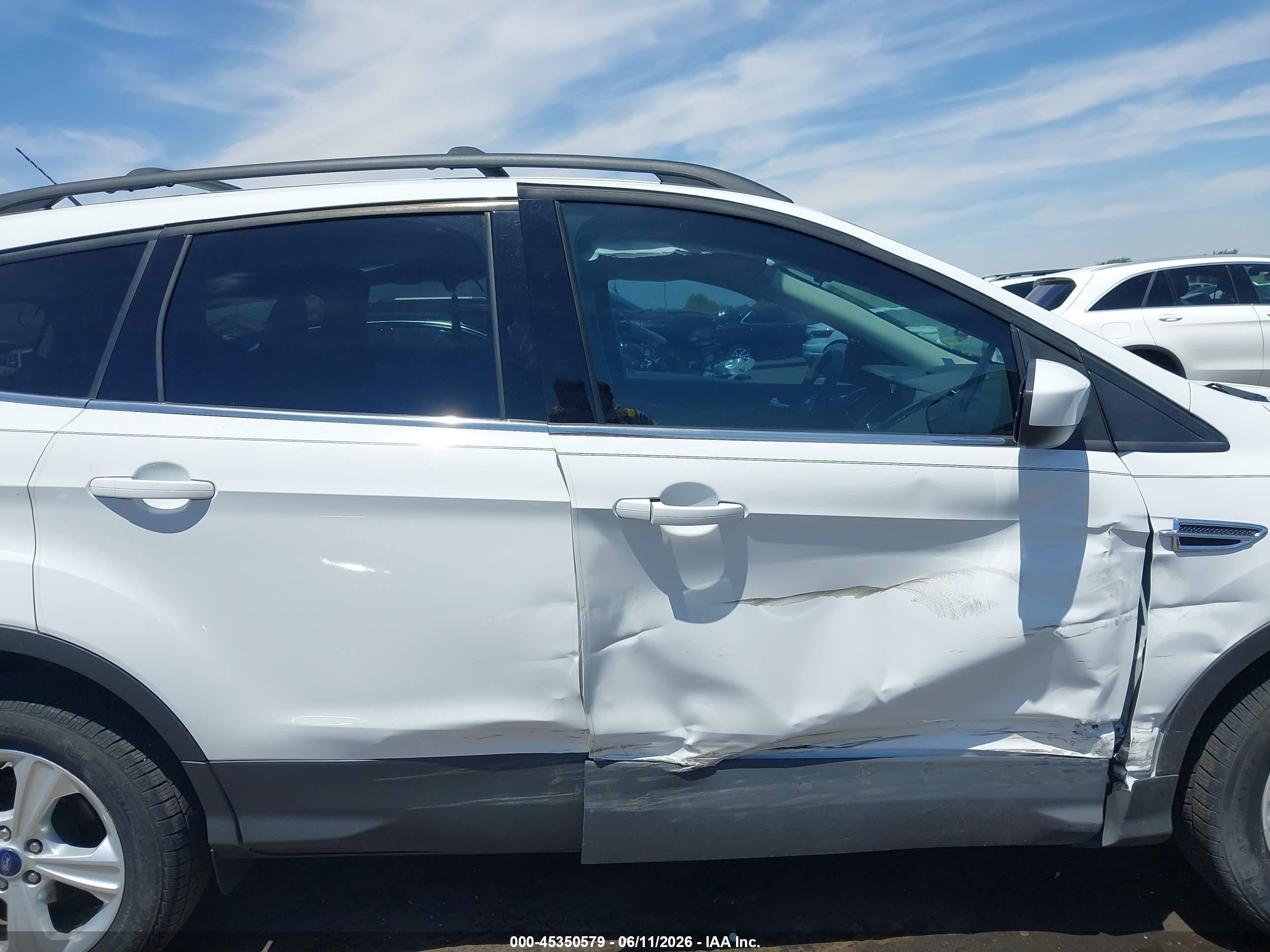 2013 Ford Escape Se White vin: 1FMCU0GX6DUA40551