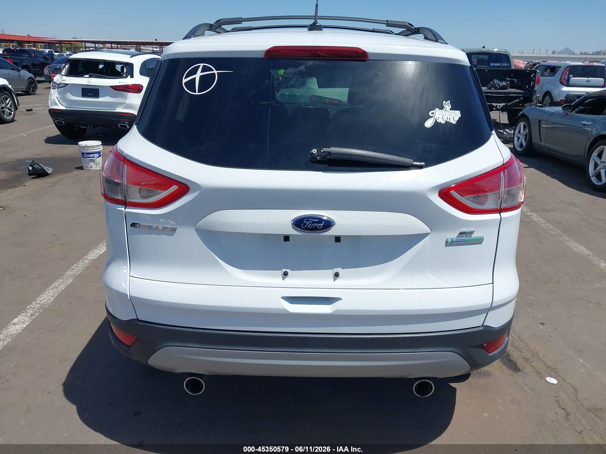 2013 Ford Escape Se White vin: 1FMCU0GX6DUA40551