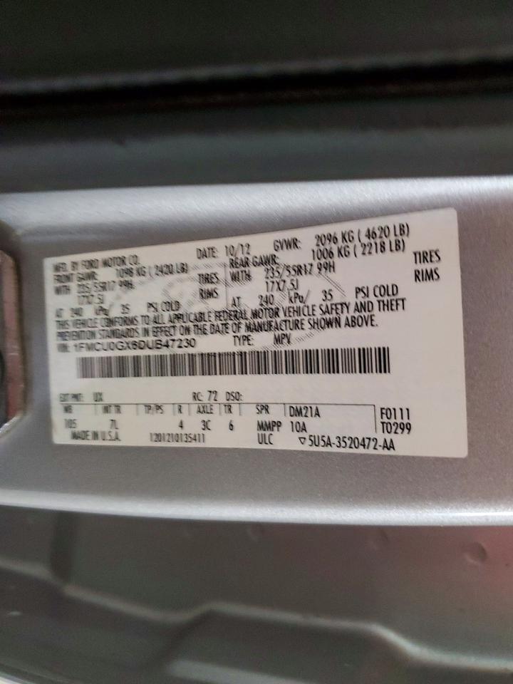2013 Ford Escape Se Silver vin: 1FMCU0GX6DUB47230