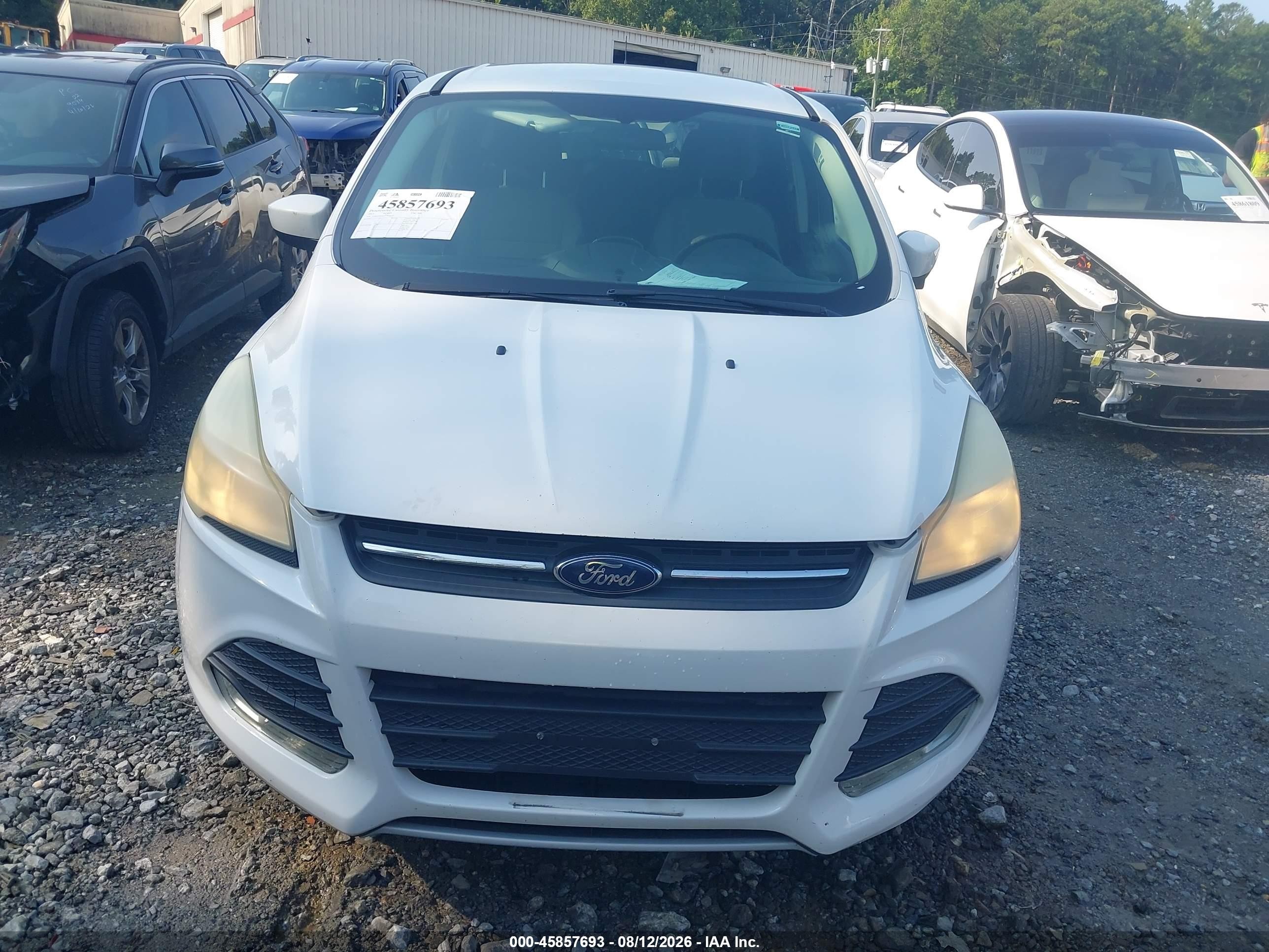 2013 Ford Escape Se White vin: 1FMCU0GX6DUC04395