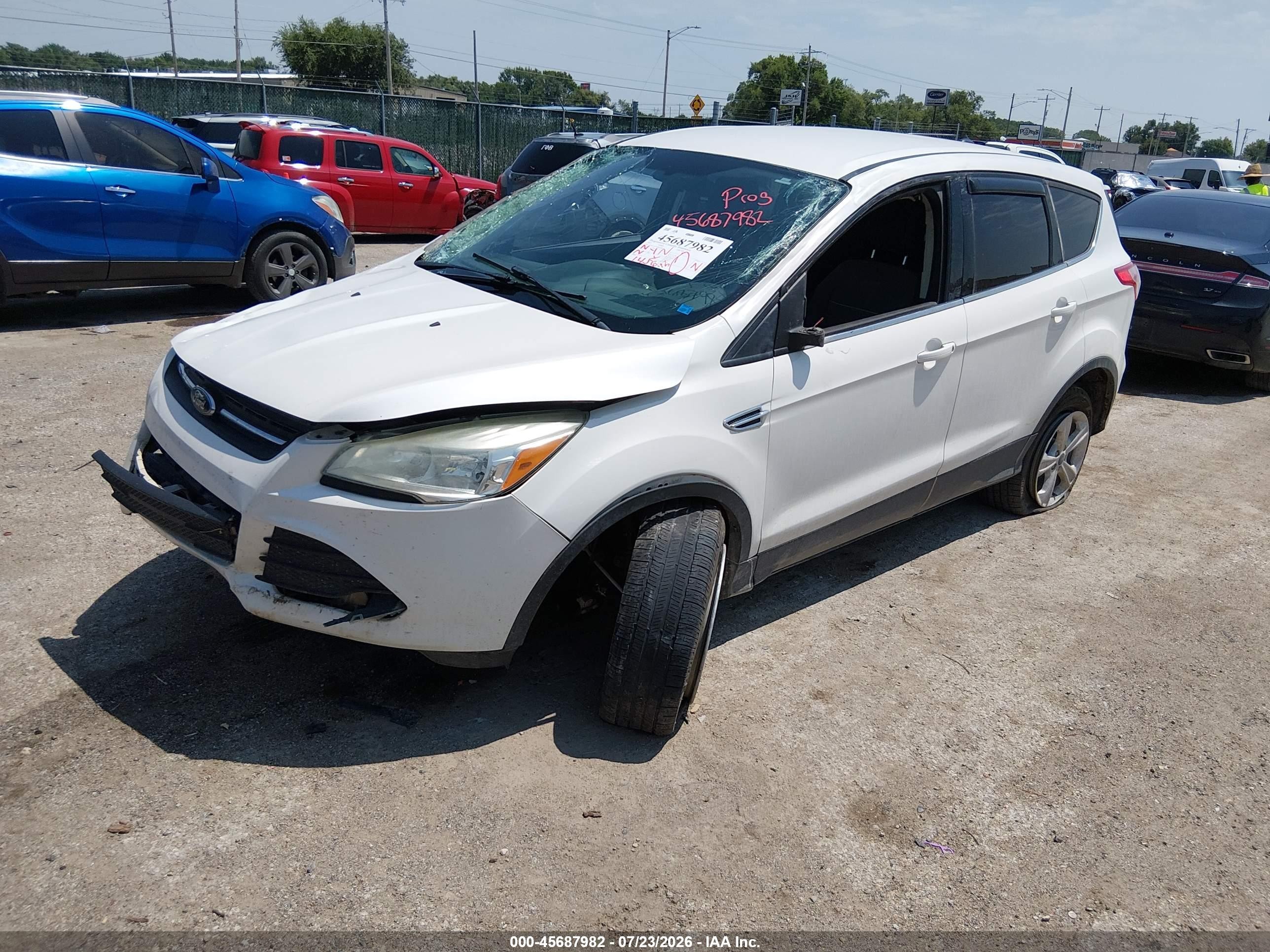 2013 Ford Escape Se White vin: 1FMCU0GX6DUC52043