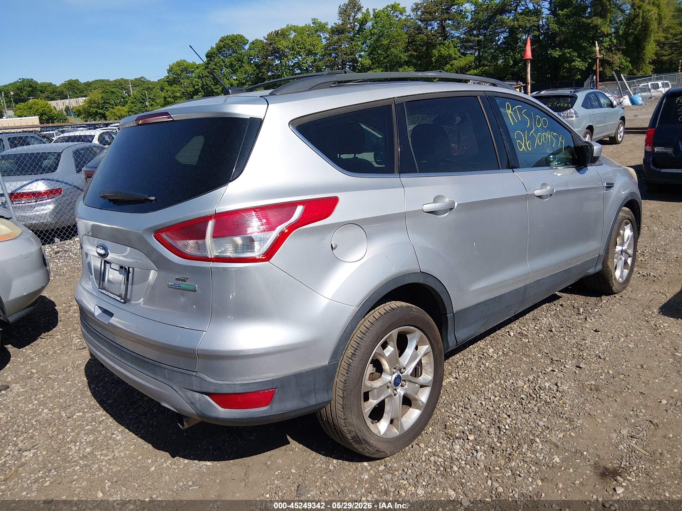 2013 Ford Escape Se Gray vin: 1FMCU0GX6DUC59123