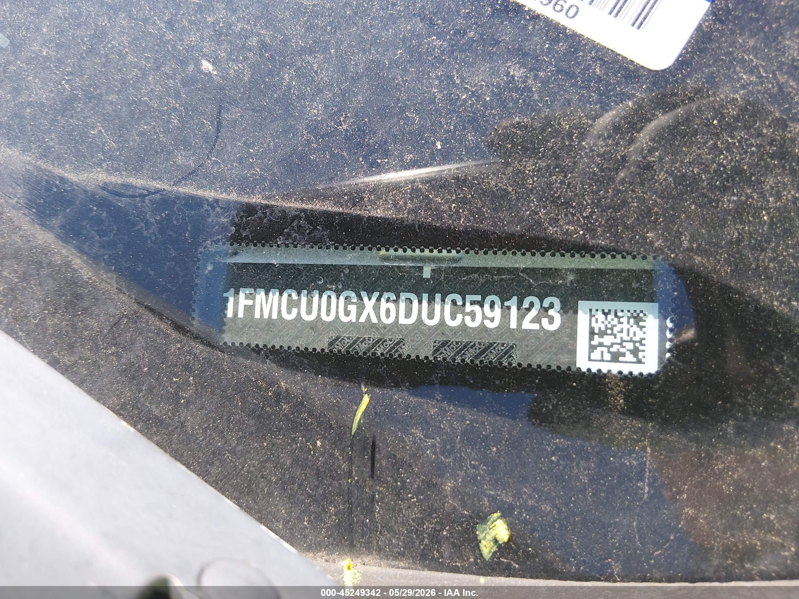 2013 Ford Escape Se Gray vin: 1FMCU0GX6DUC59123