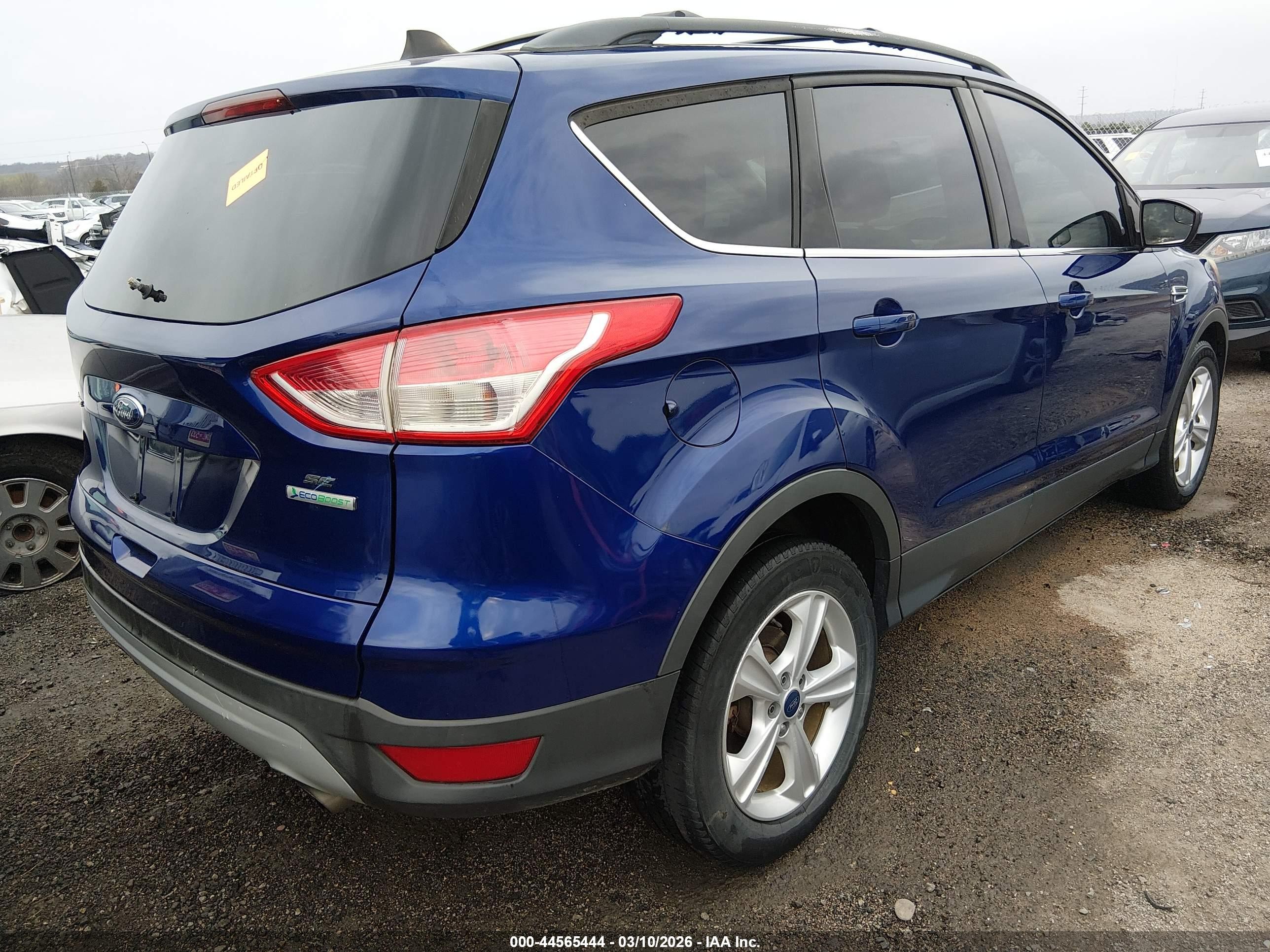 2013 Ford Escape Se Blue vin: 1FMCU0GX6DUD68746
