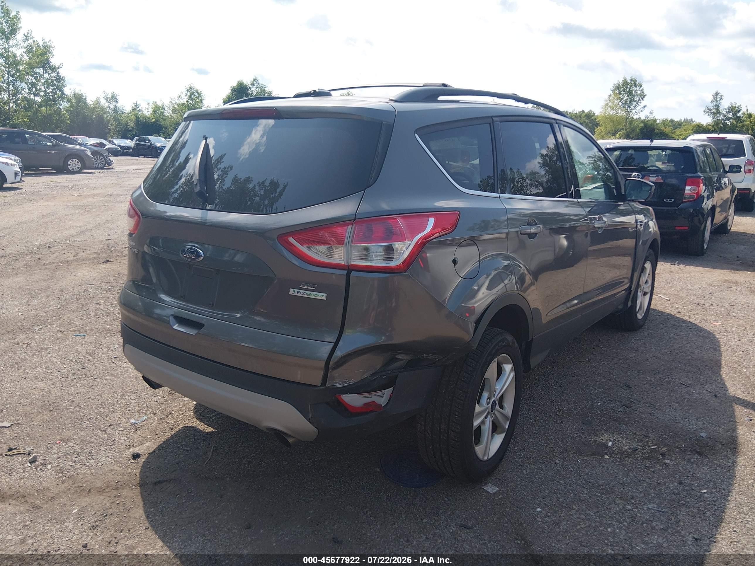 2013 Ford Escape Se Gray vin: 1FMCU0GX6DUD75695