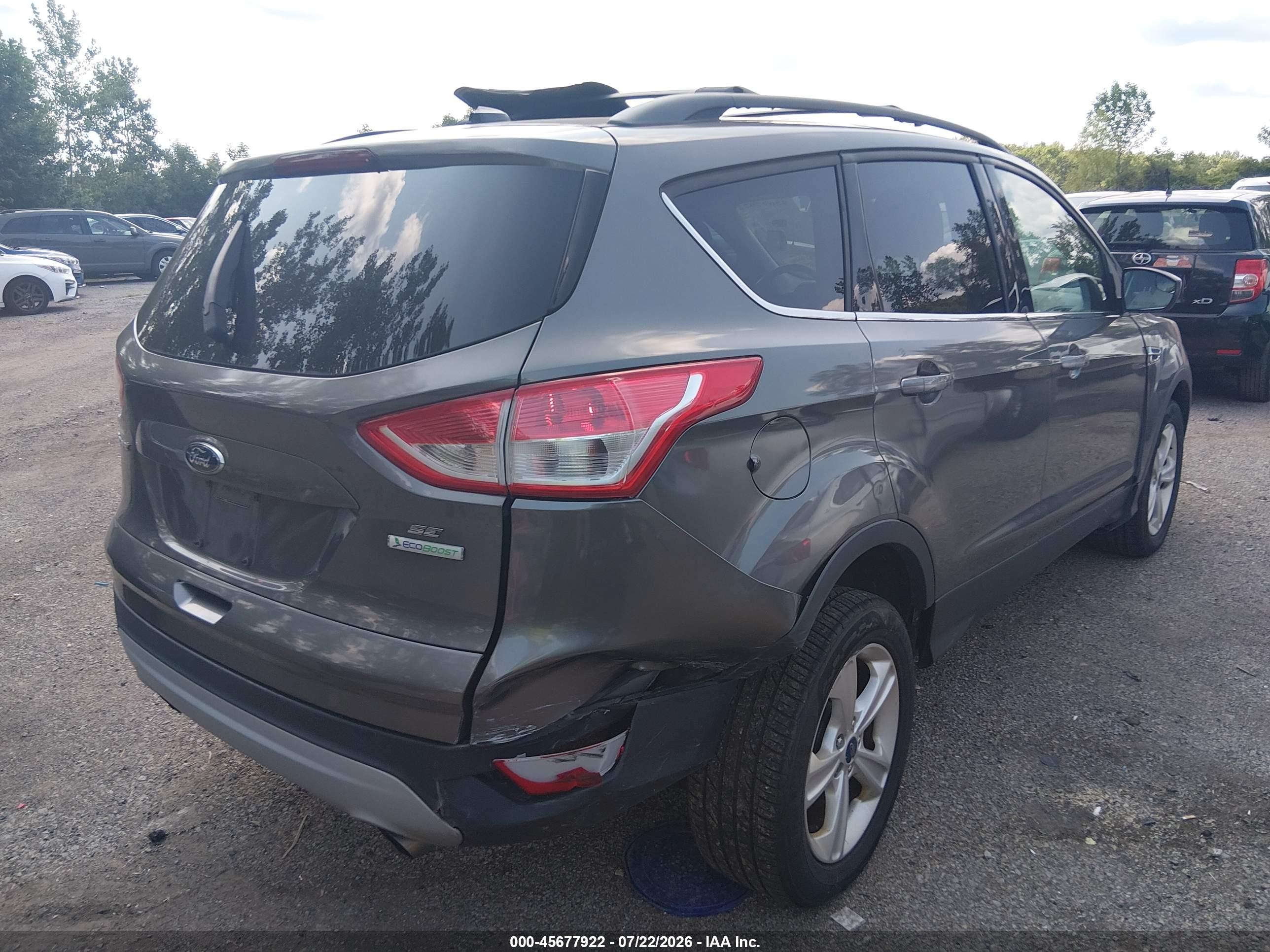 2013 Ford Escape Se Gray vin: 1FMCU0GX6DUD75695