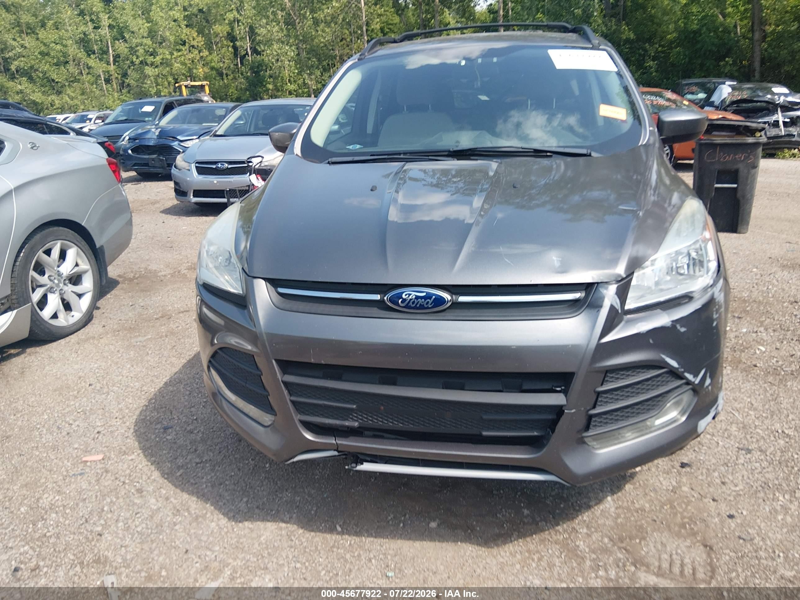 2013 Ford Escape Se Gray vin: 1FMCU0GX6DUD75695