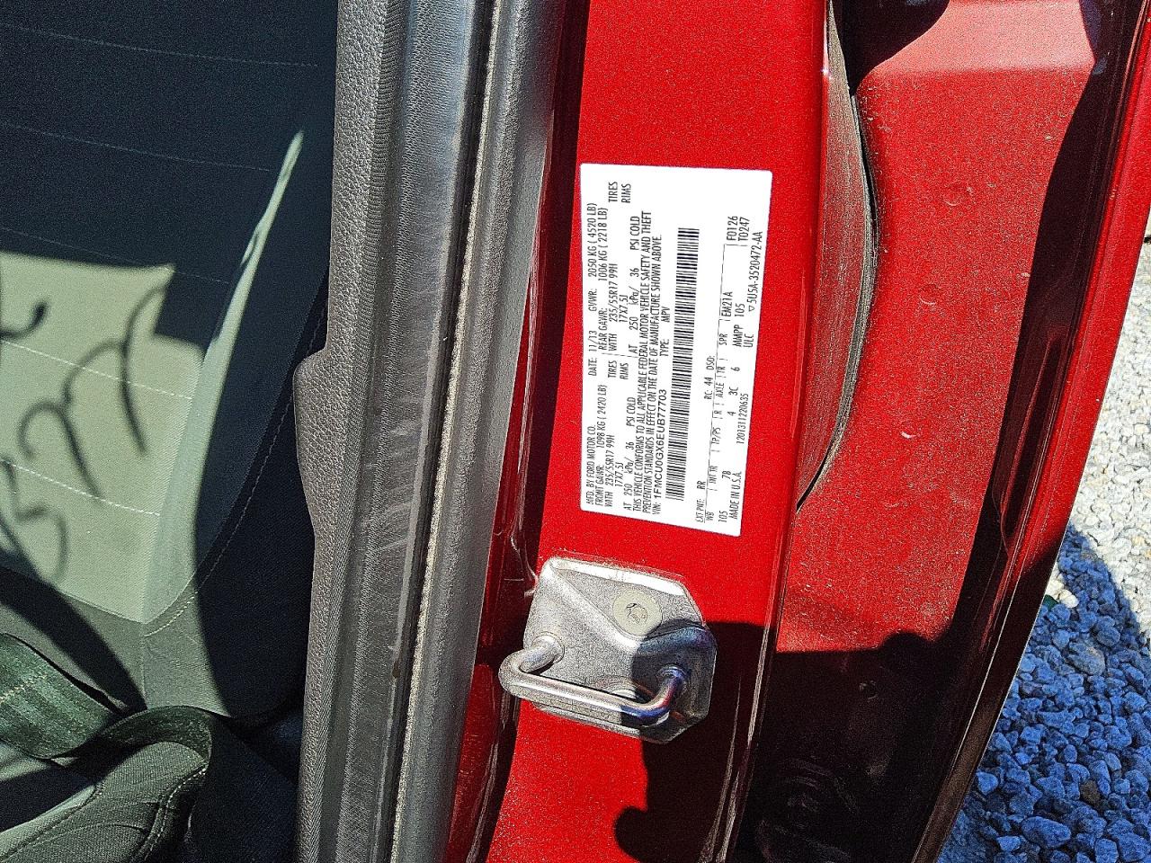 2014 Ford Escape Se Red vin: 1FMCU0GX6EUB77703