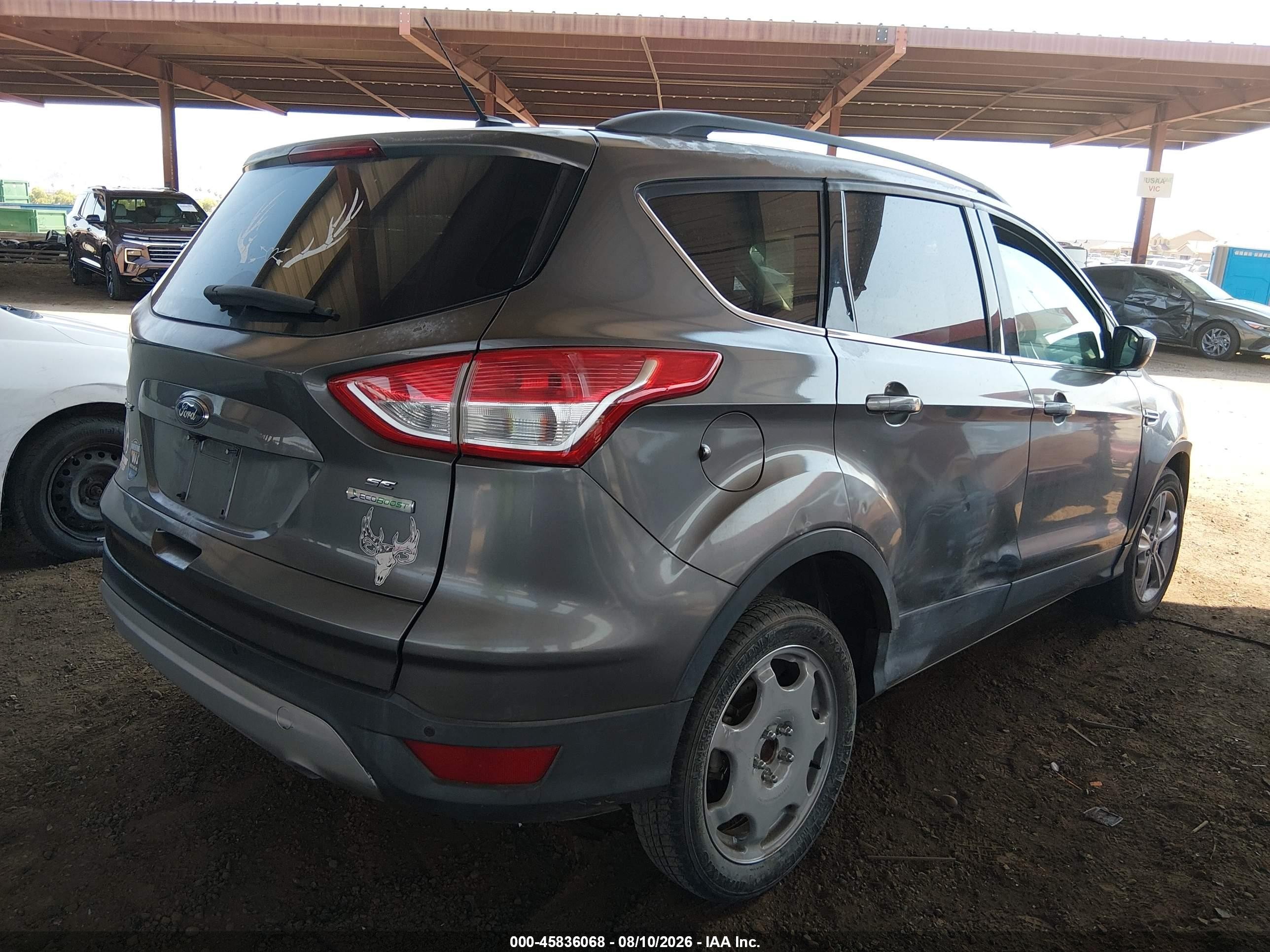 2014 Ford Escape Se Gray vin: 1FMCU0GX6EUB86272