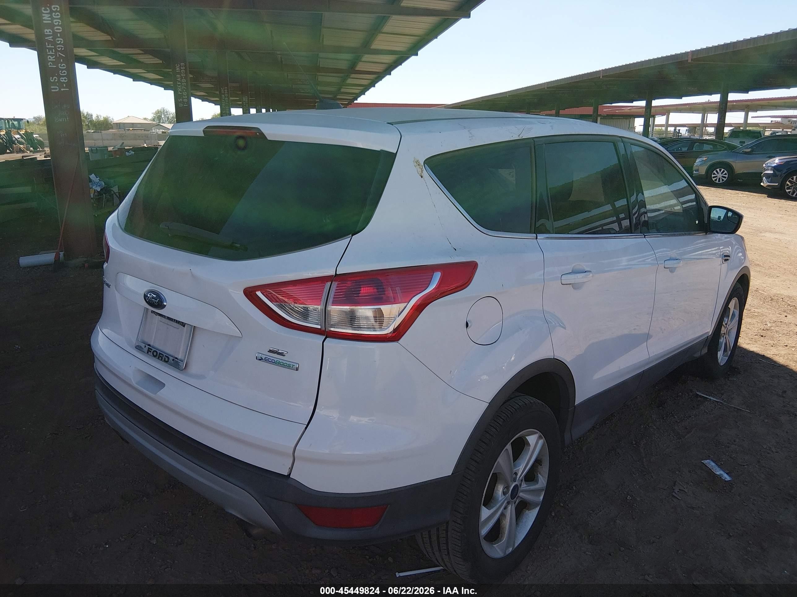 2014 Ford Escape Se White vin: 1FMCU0GX6EUD42472