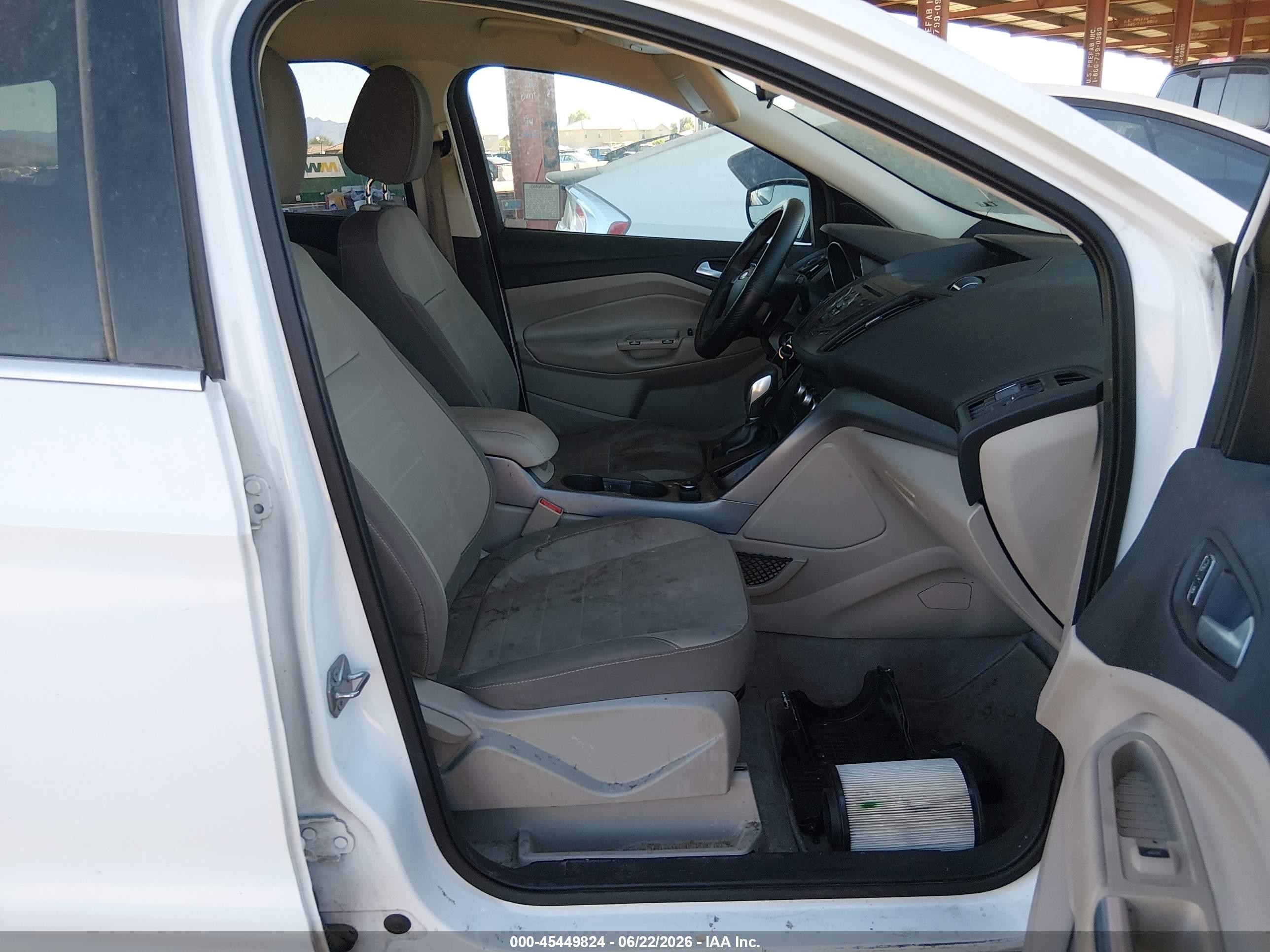 2014 Ford Escape Se White vin: 1FMCU0GX6EUD42472