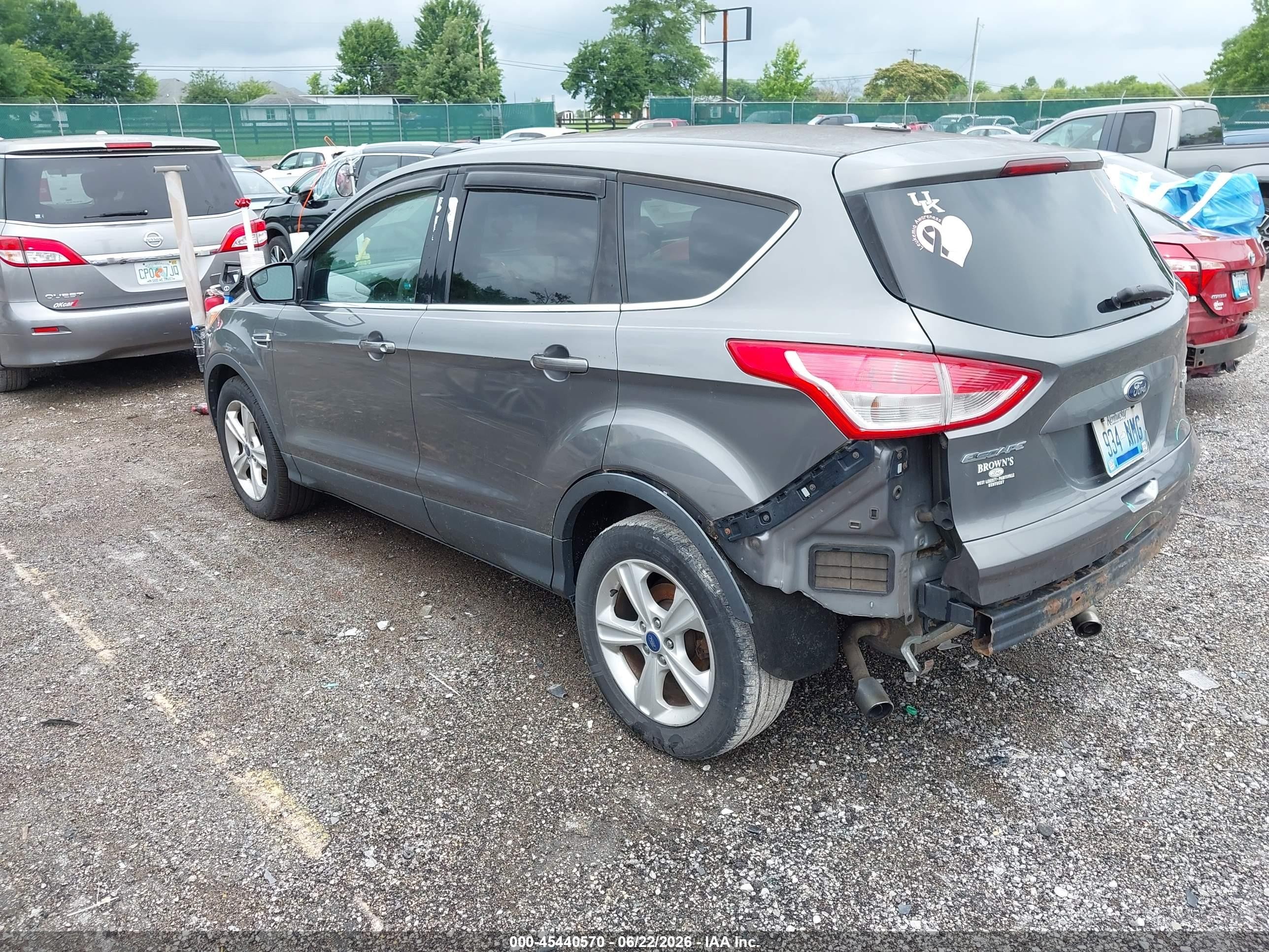 2013 Ford Escape Se Gray vin: 1FMCU0GX7DUA39733
