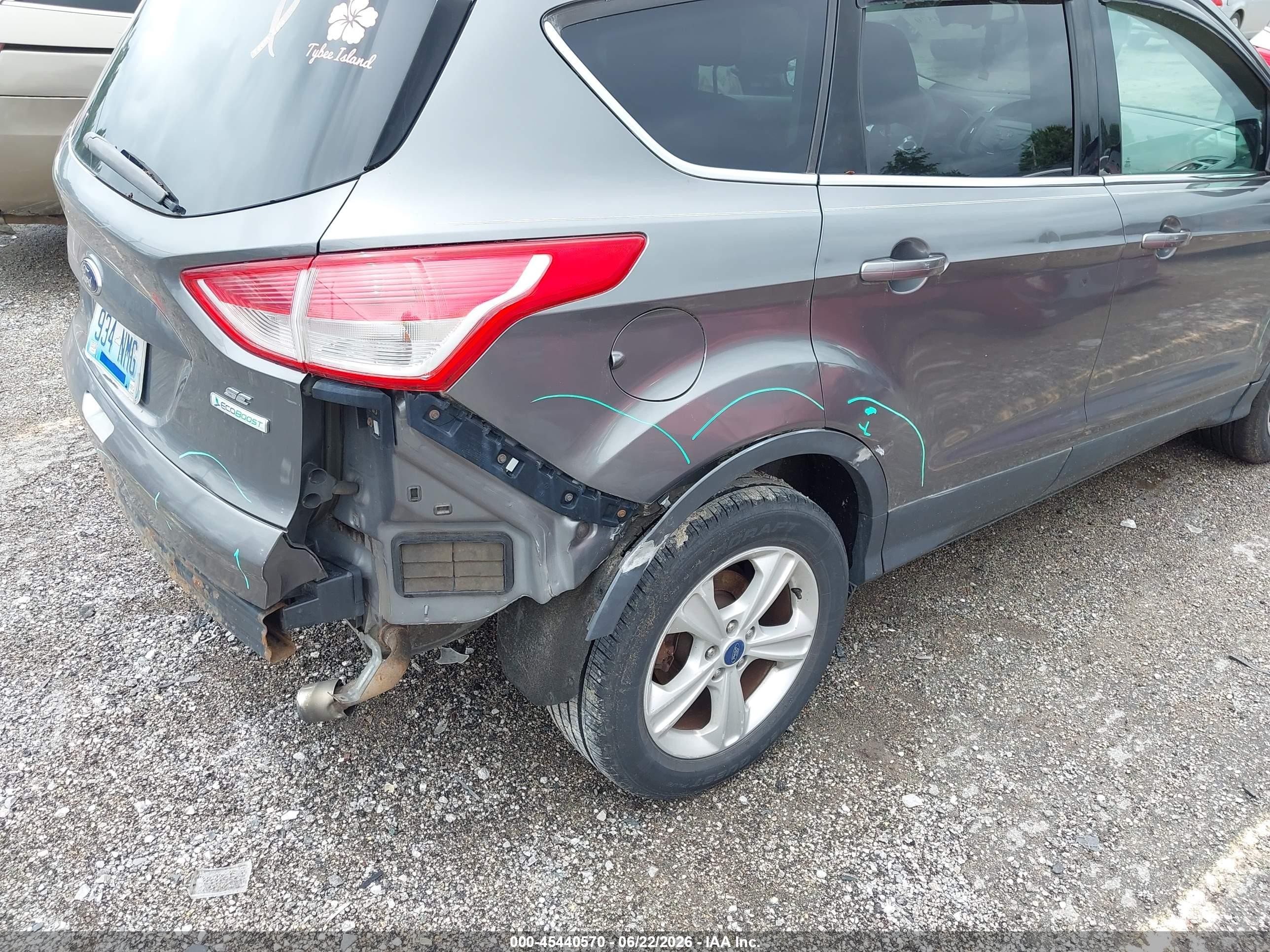 2013 Ford Escape Se Gray vin: 1FMCU0GX7DUA39733
